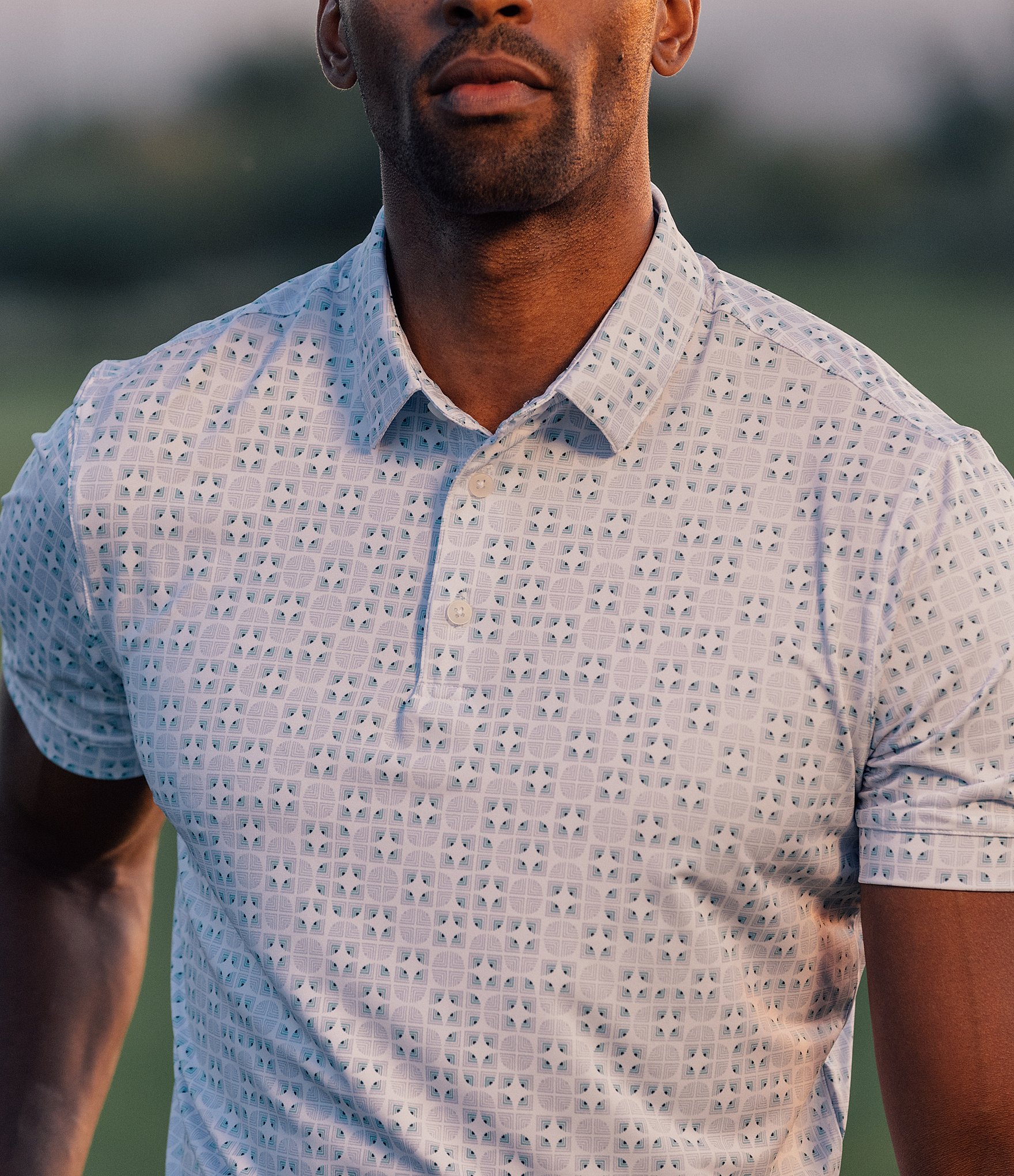 Mizzen+Main Printed Performance Stretch Short Sleeve Polo Shirt