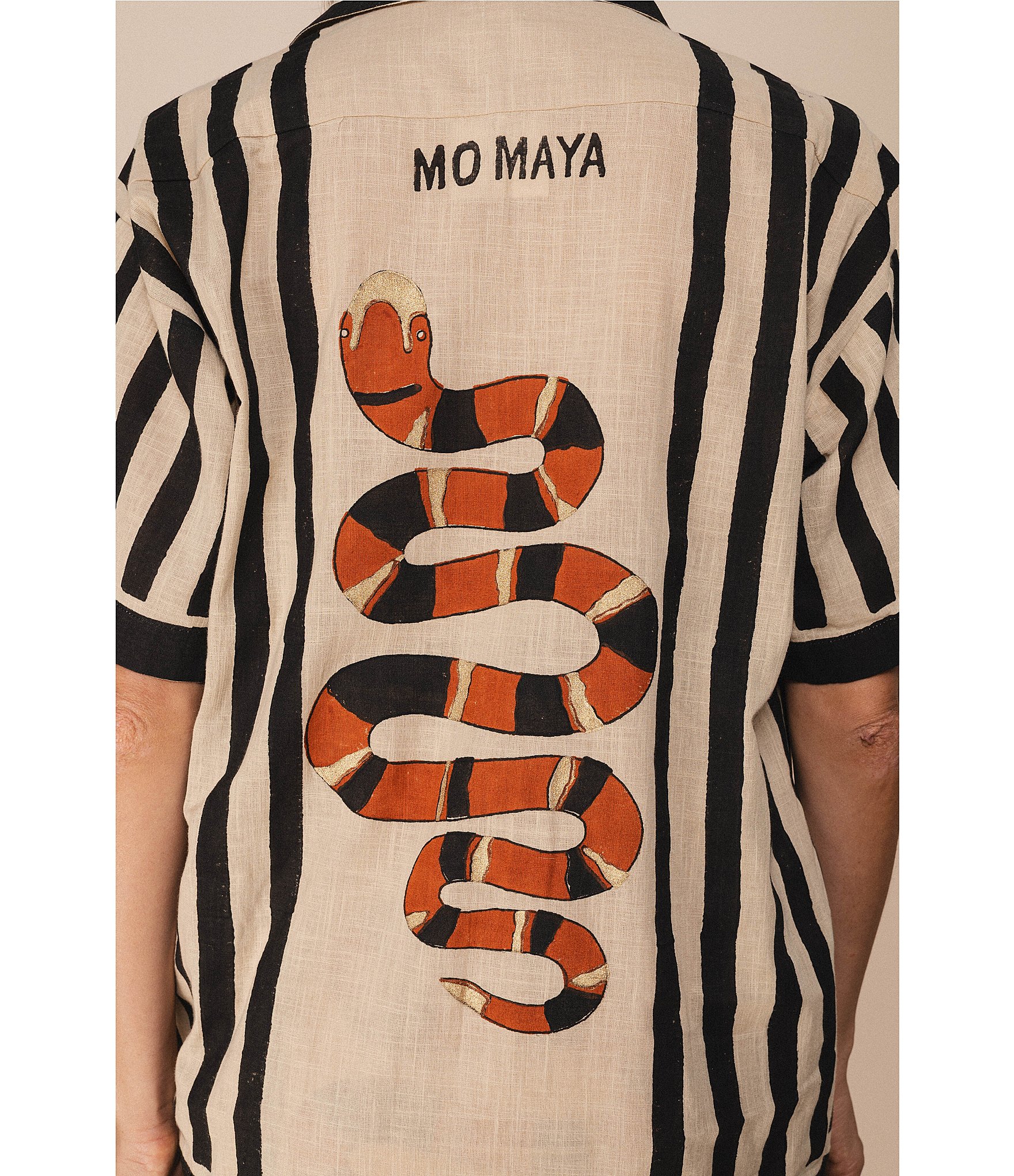 Mo Maya Sonoran Coordinating Snake Print Collared Button Down Top