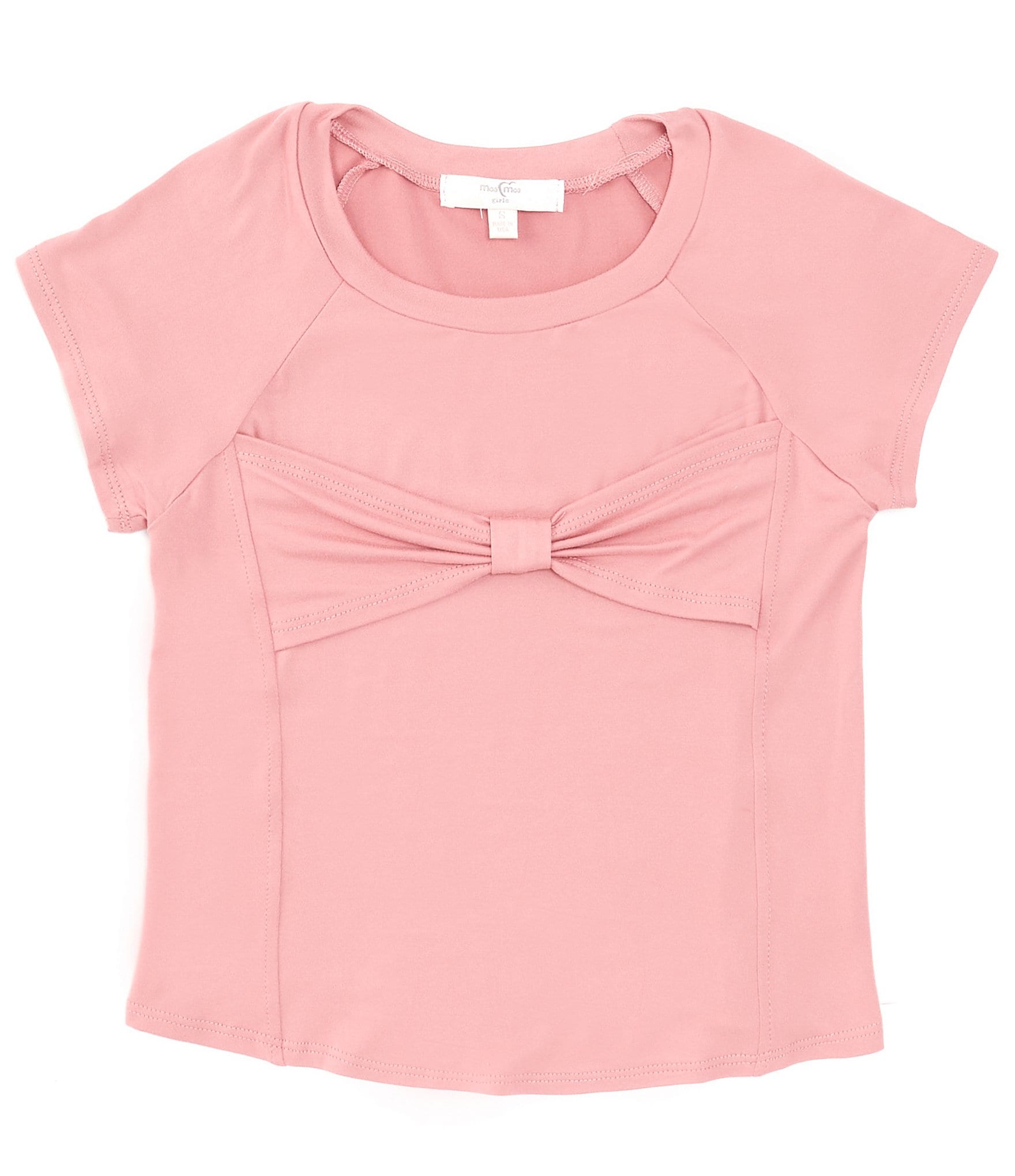 Moa Moa Big Girls 7-16 Short Sleeve Tie-Front T-Shirt