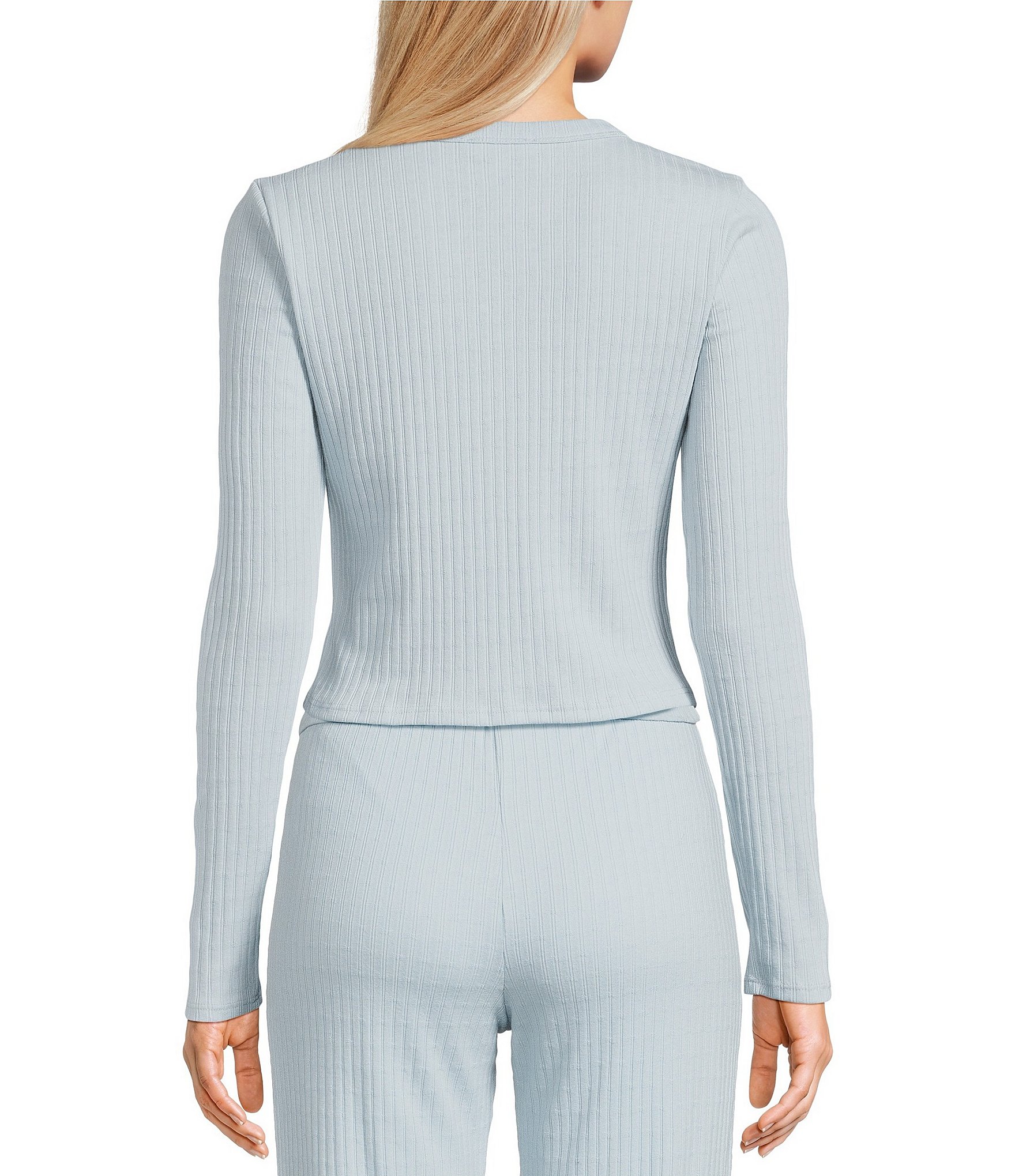 Moa Moa Button Front Long Sleeve Top