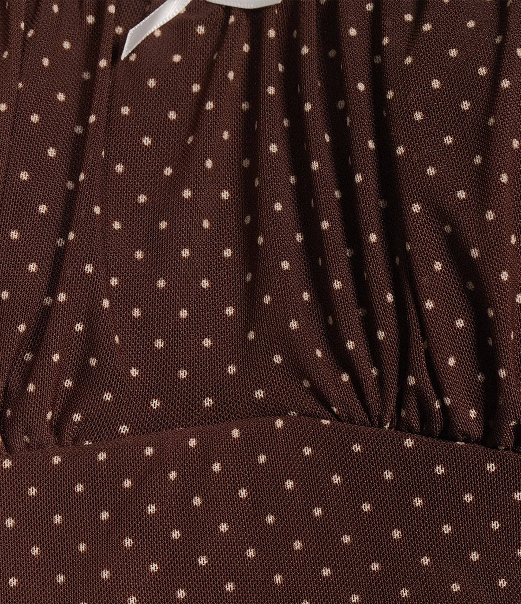 Moa Moa Dotted Short Sleeve Square Neck Top