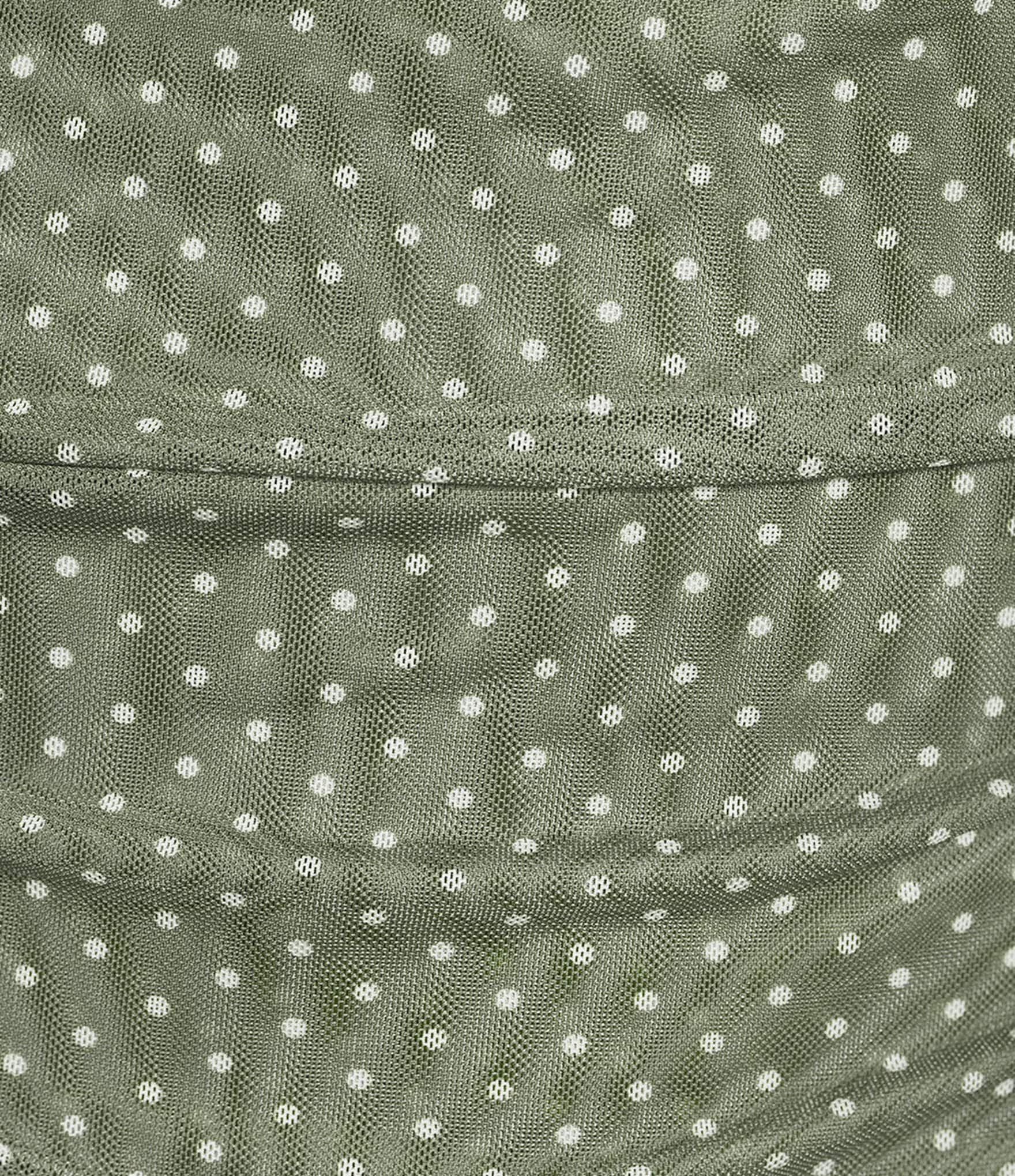 Moa Moa Mesh Polka Dot Asymmetrical Top