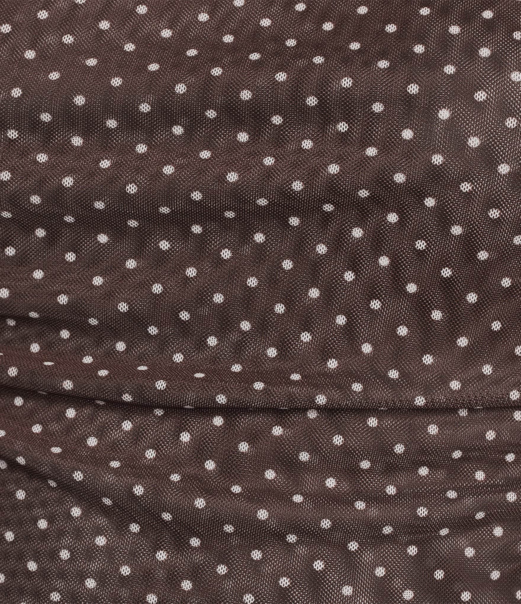 Moa Moa Mesh Polka Dot Asymmetrical Top