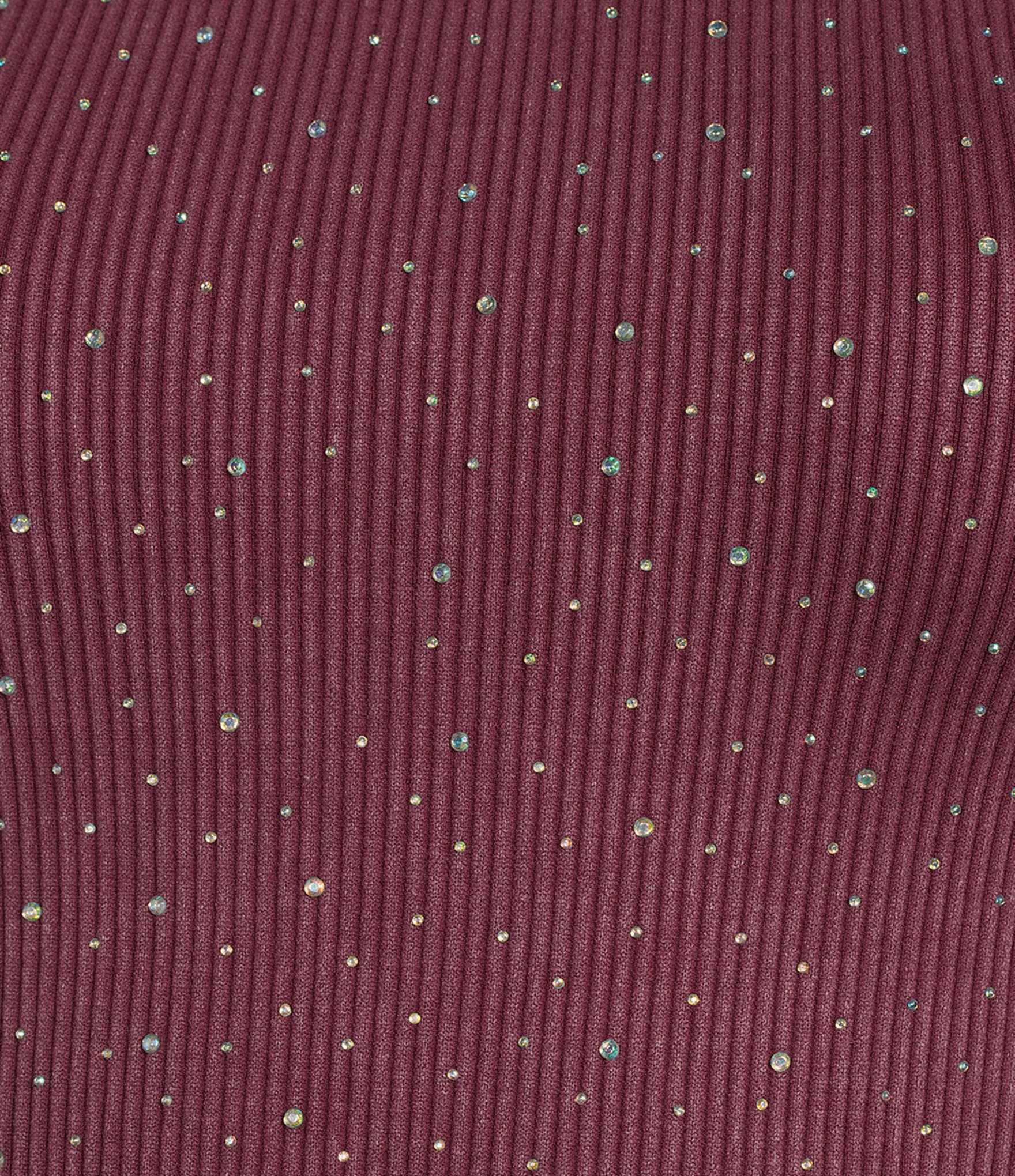 Moa Moa Ribbed Crew Sleeveless Rhinestone Crop Top
