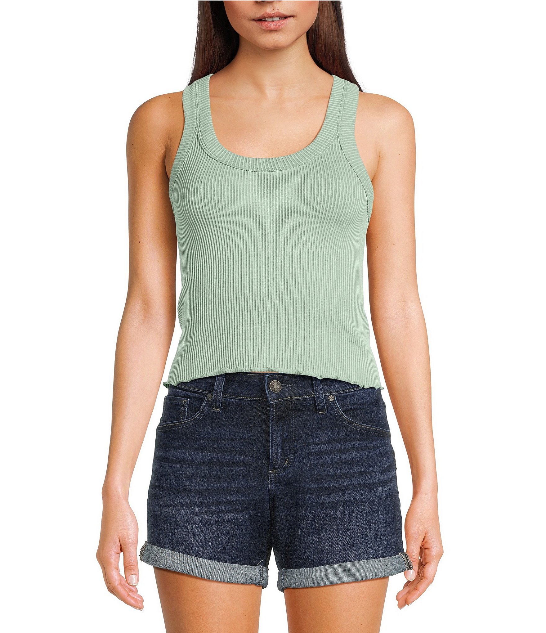 Moa Moa Ribbed Scoop Neck Tank