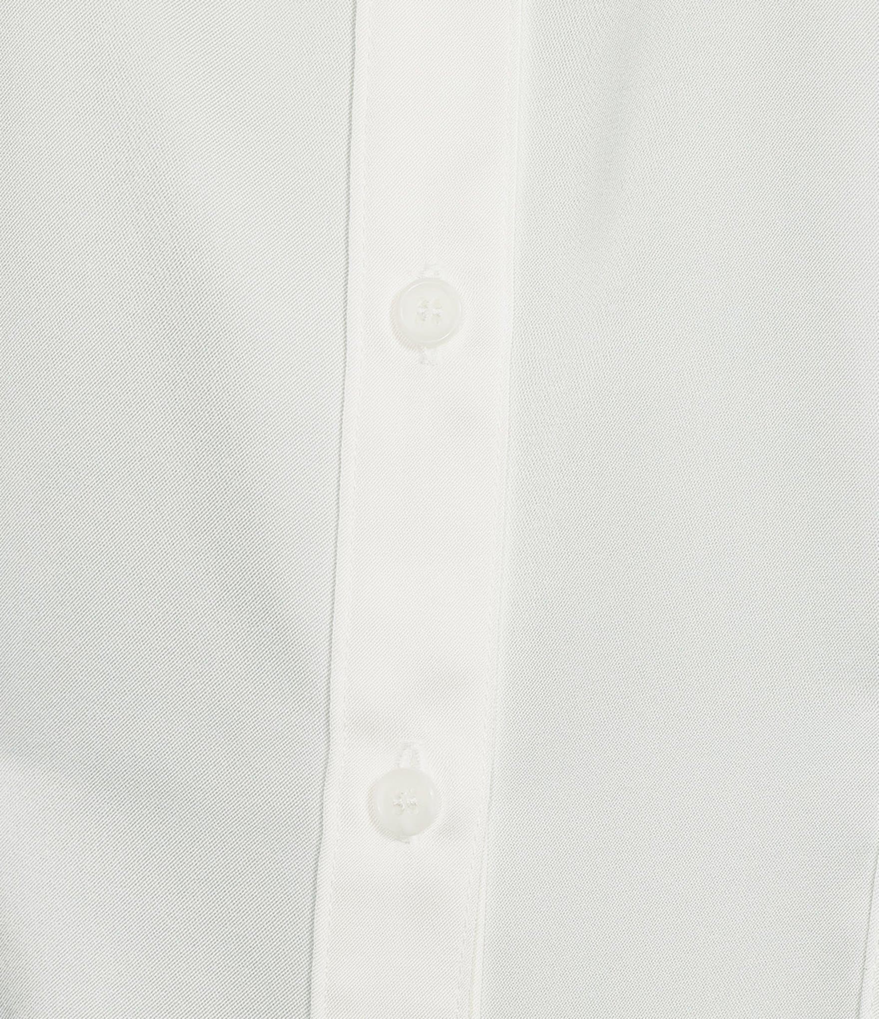 Moa Moa Satin Collared Short Sleeve Cinch Waist Button Front Top