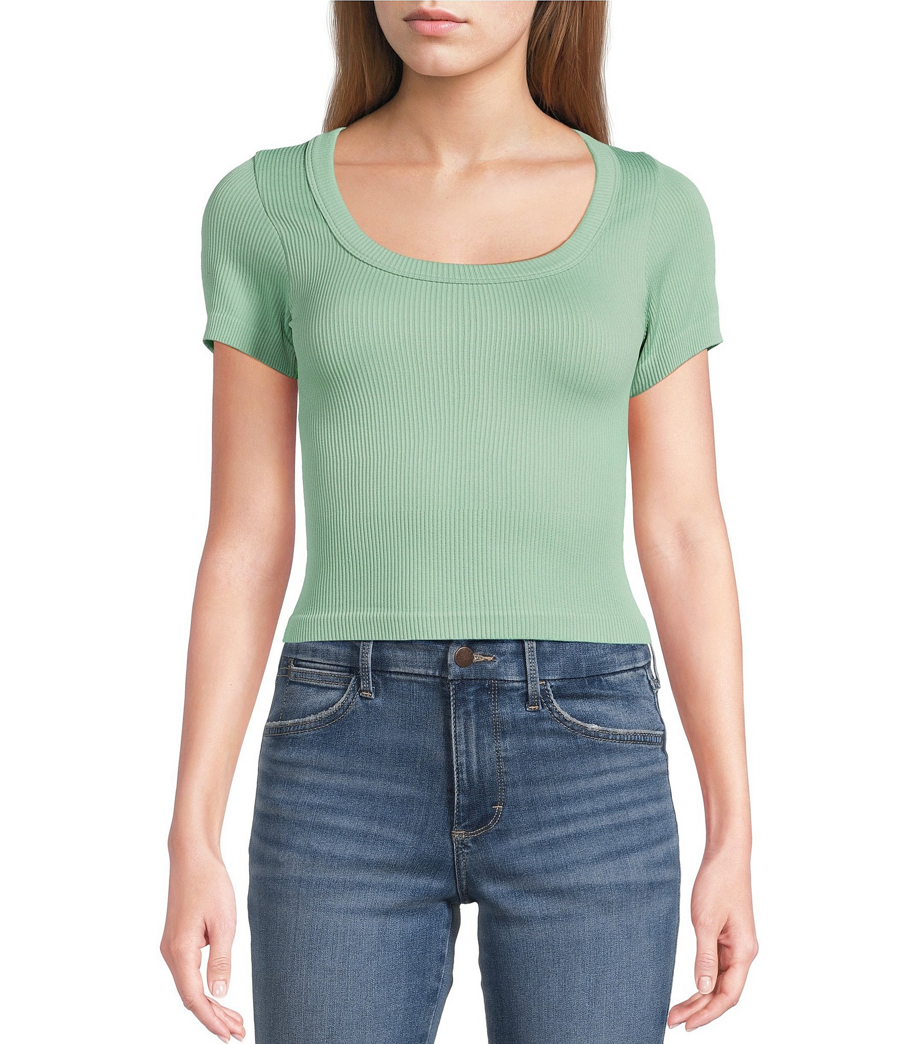 Moa Moa Short Sleeve Scoop Neck Top