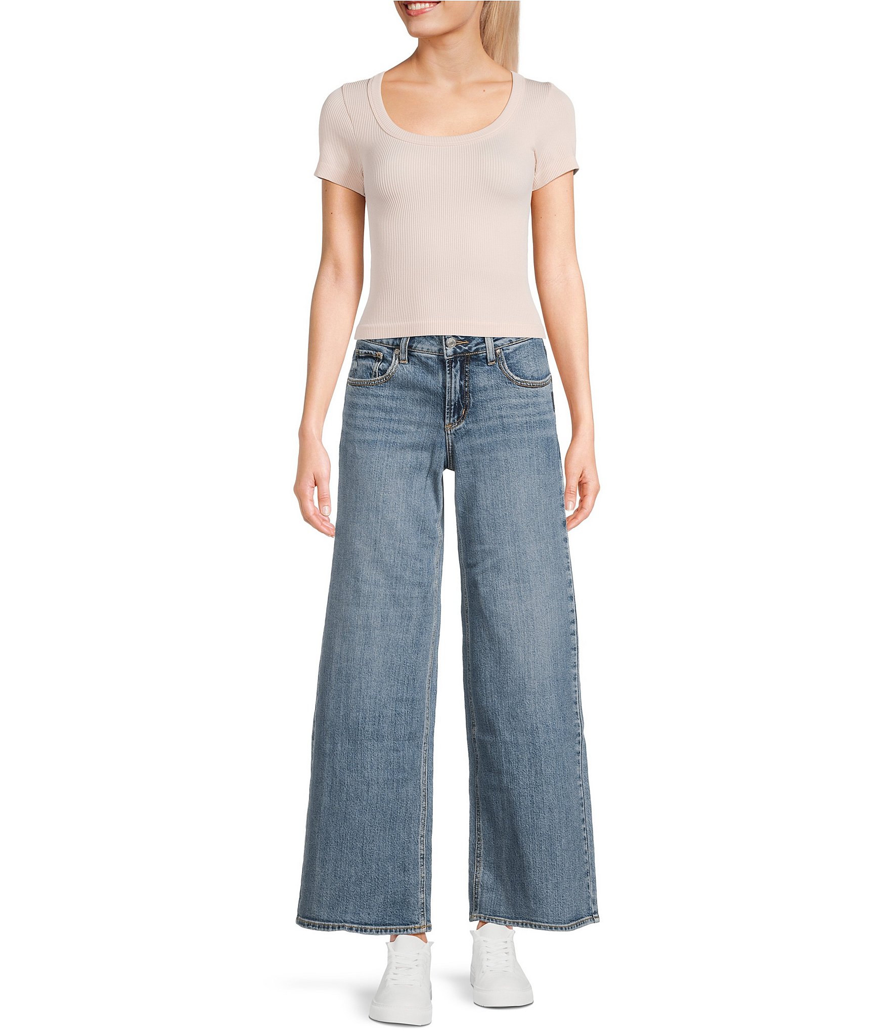 Moa Moa Short Sleeve Scoop Neck Top