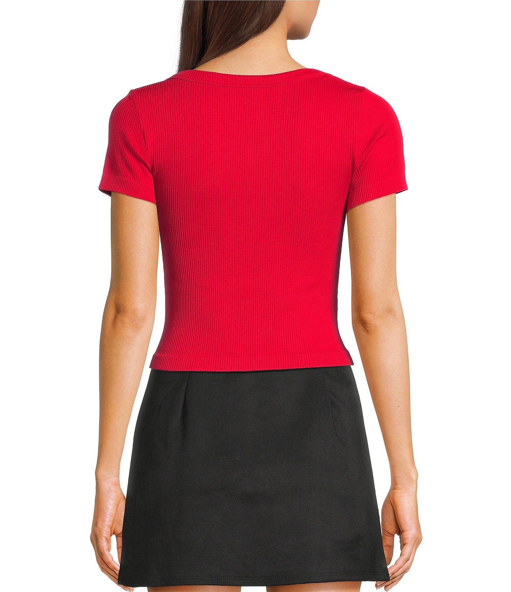 Moa Moa Short Sleeve Scoop Neck Top