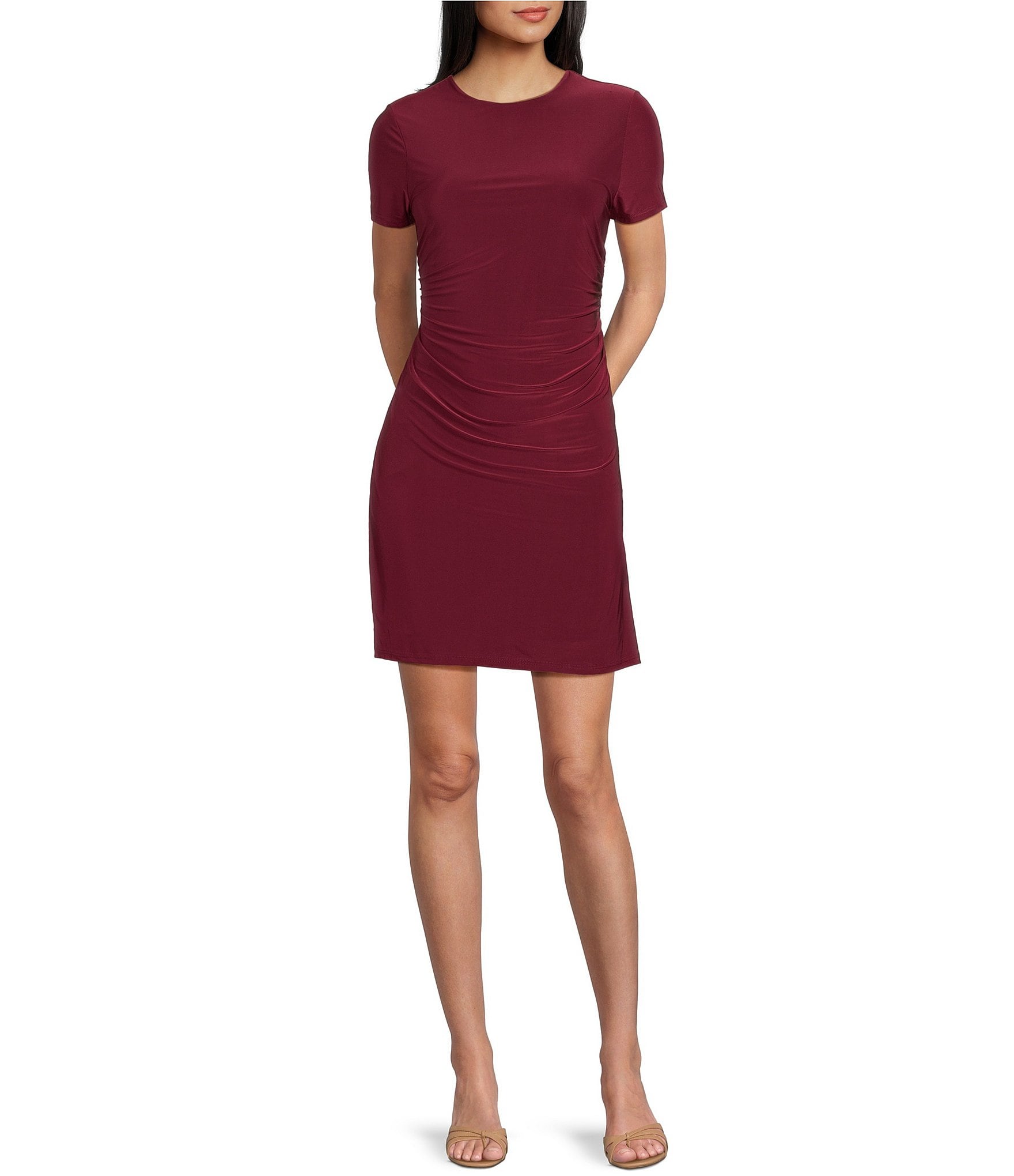Moa Moa Short Sleeve Side Cinched Dress