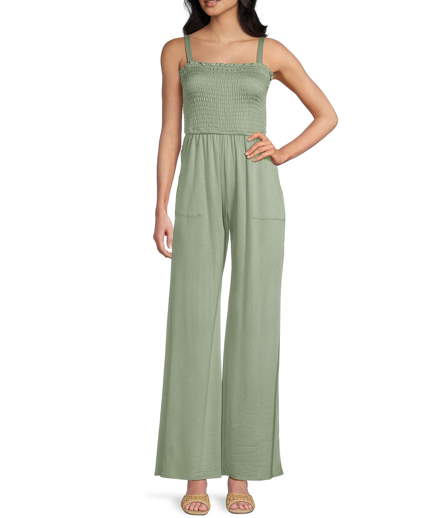 Moa Moa Square Neck Full Length Jumpsuit