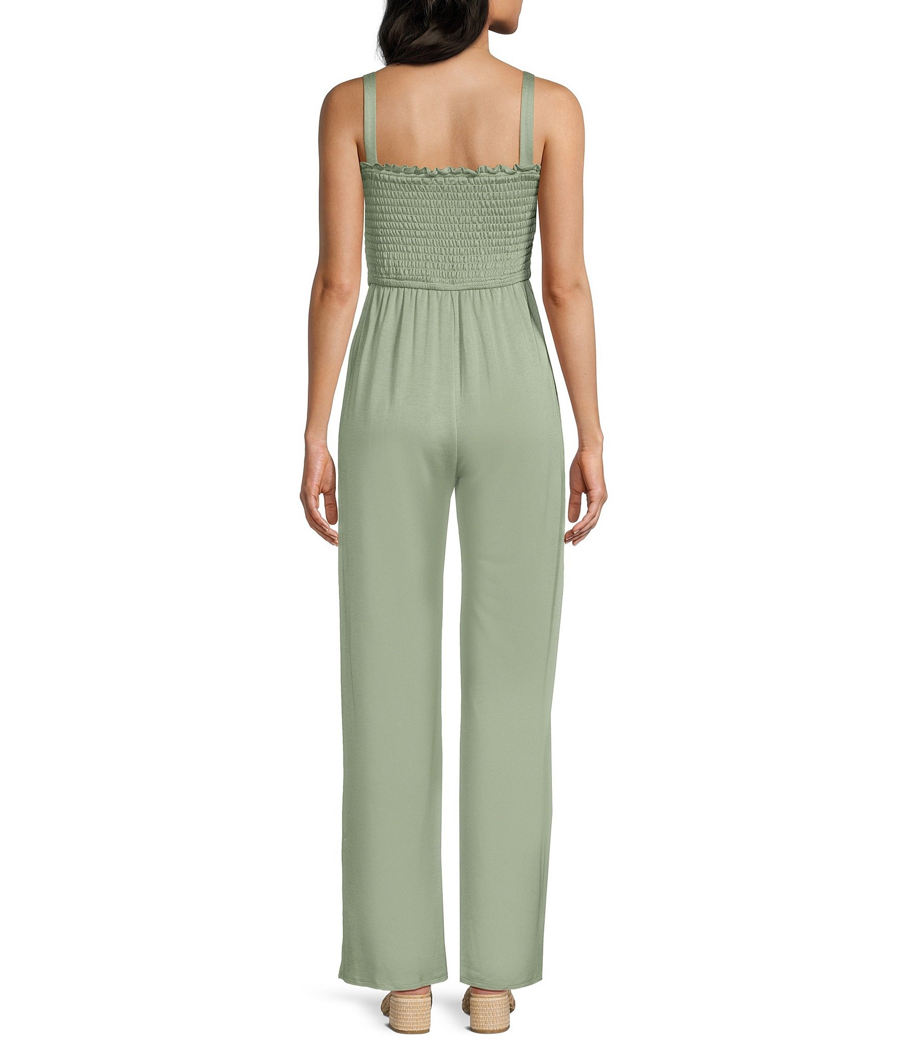 Moa Moa Square Neck Full Length Jumpsuit