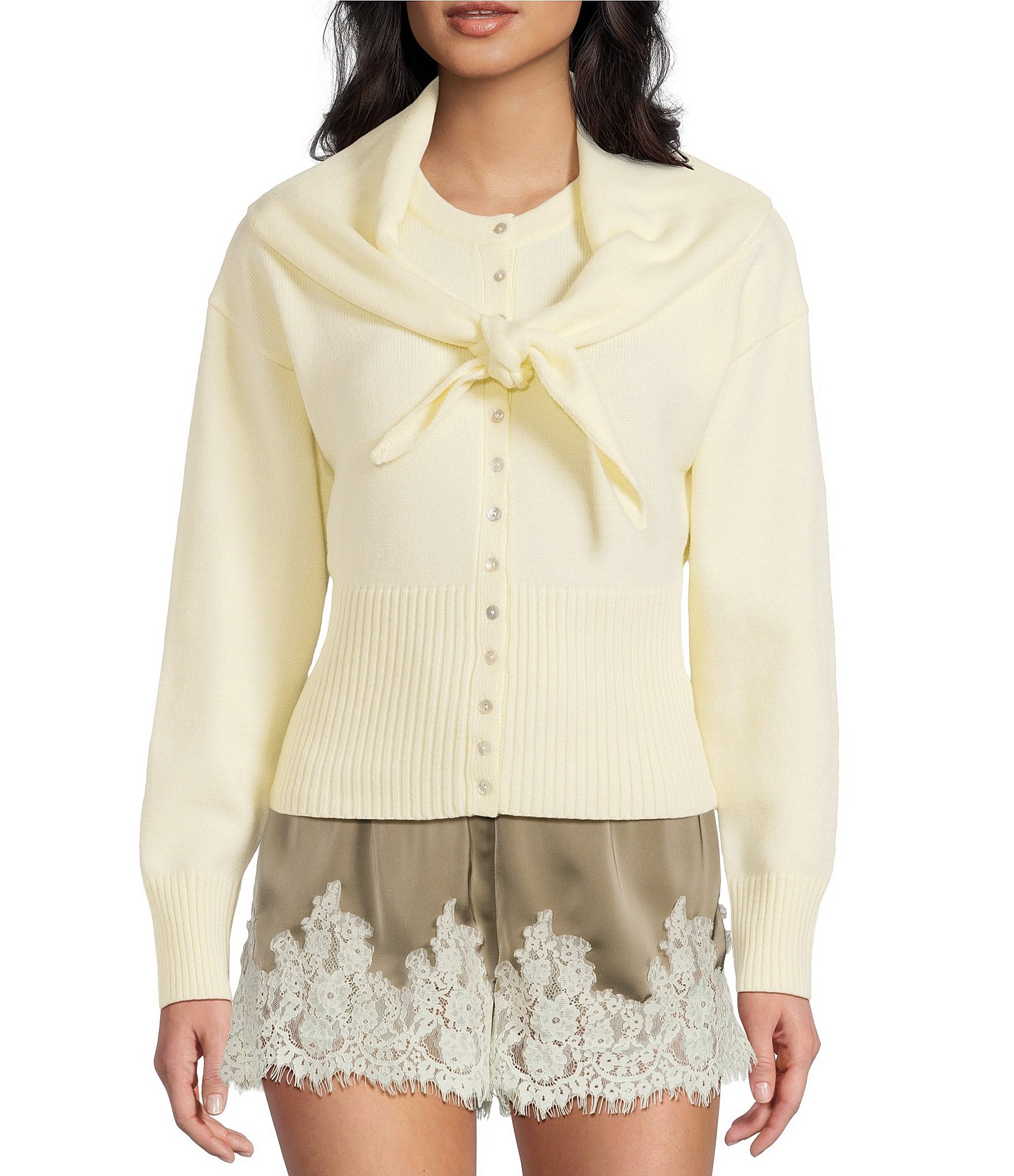 Mod Ref Button Front Fitted Cardigan