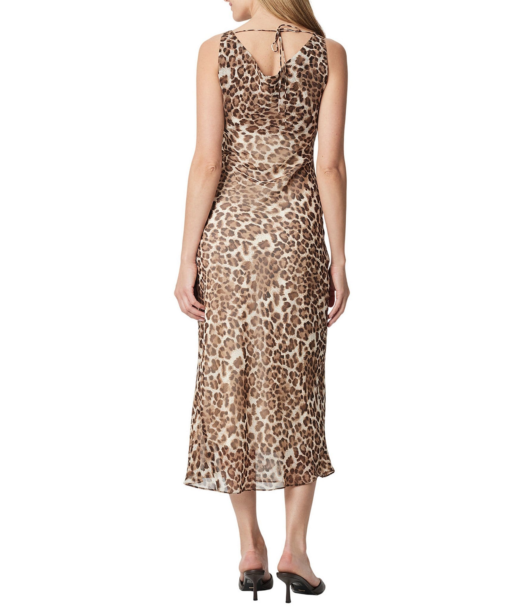 Mod Ref Chiffon Leopard Print Midi Dress
