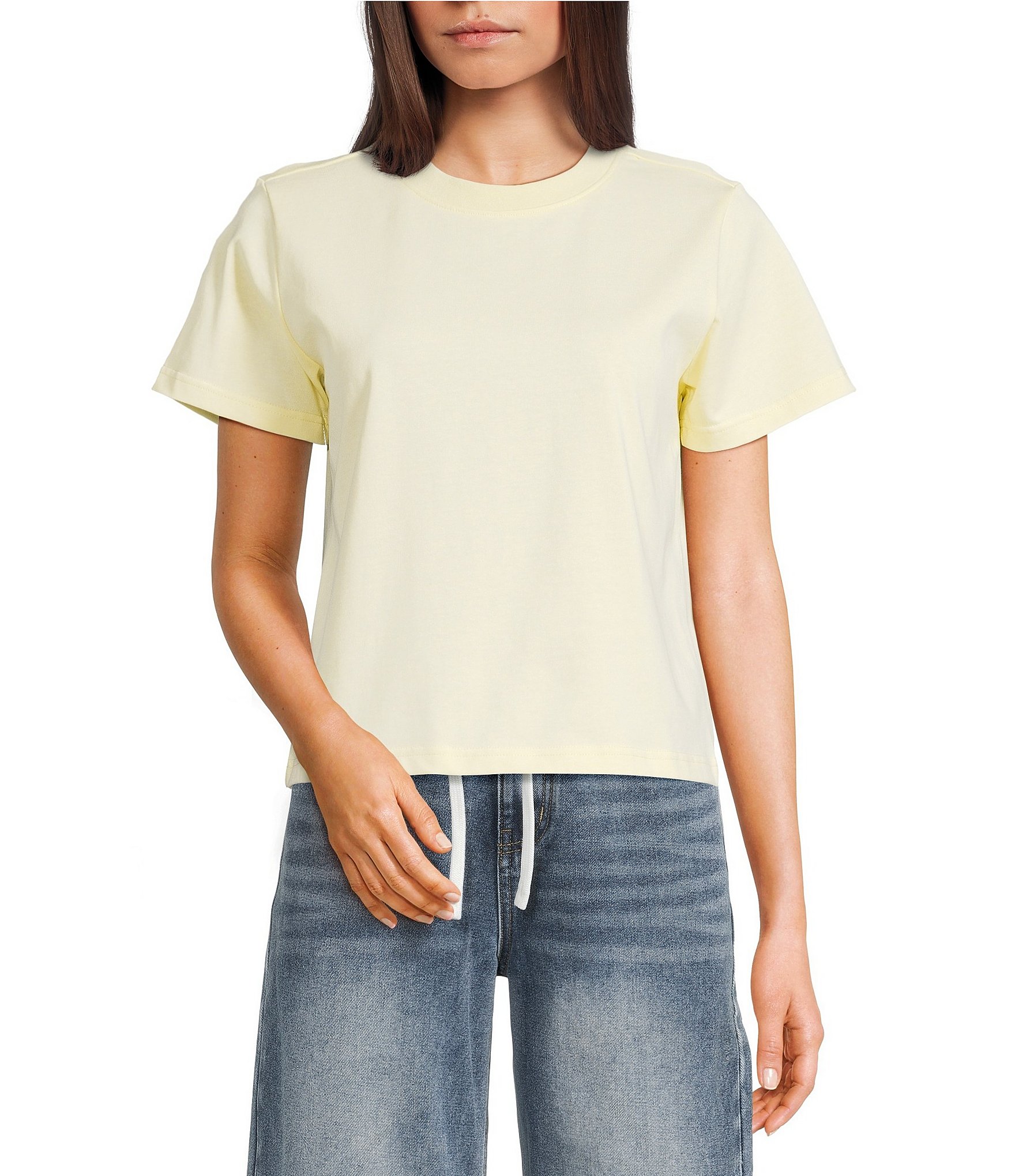 Mod Ref Knit Crew Solid T-Shirt