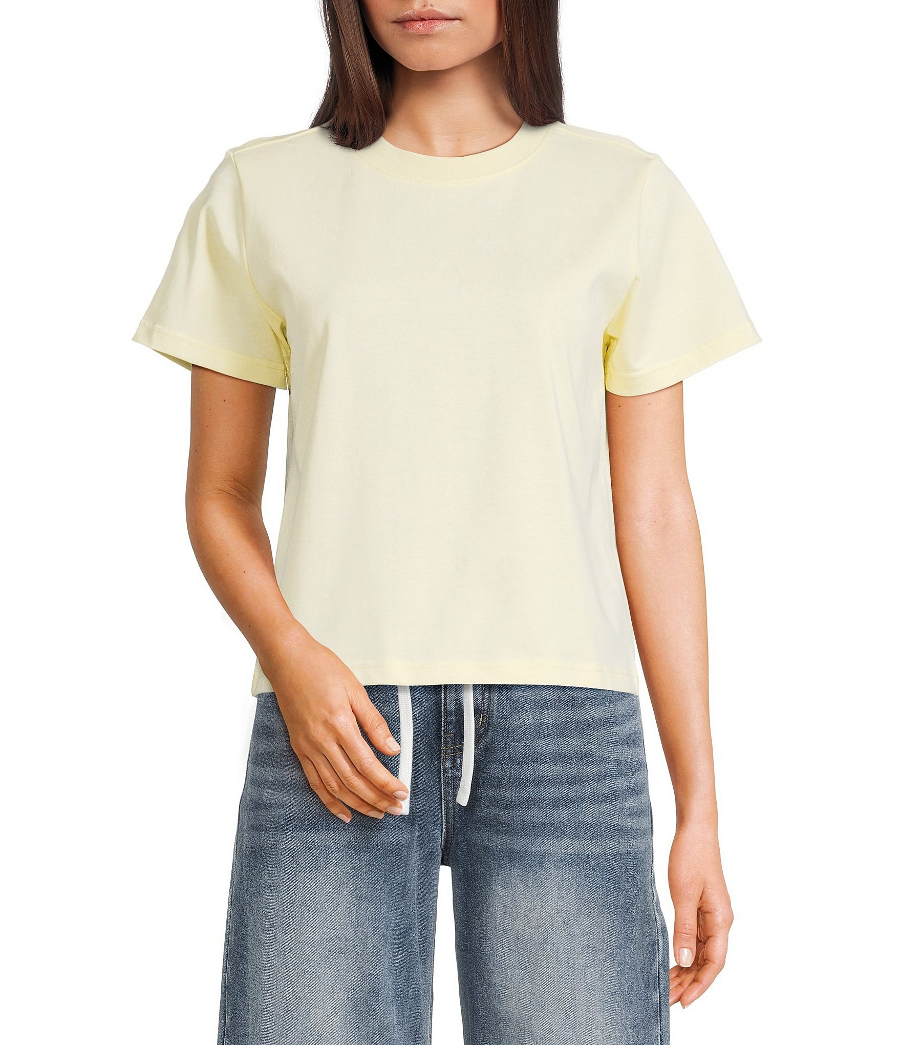 Mod Ref Knit Crew Solid T-Shirt