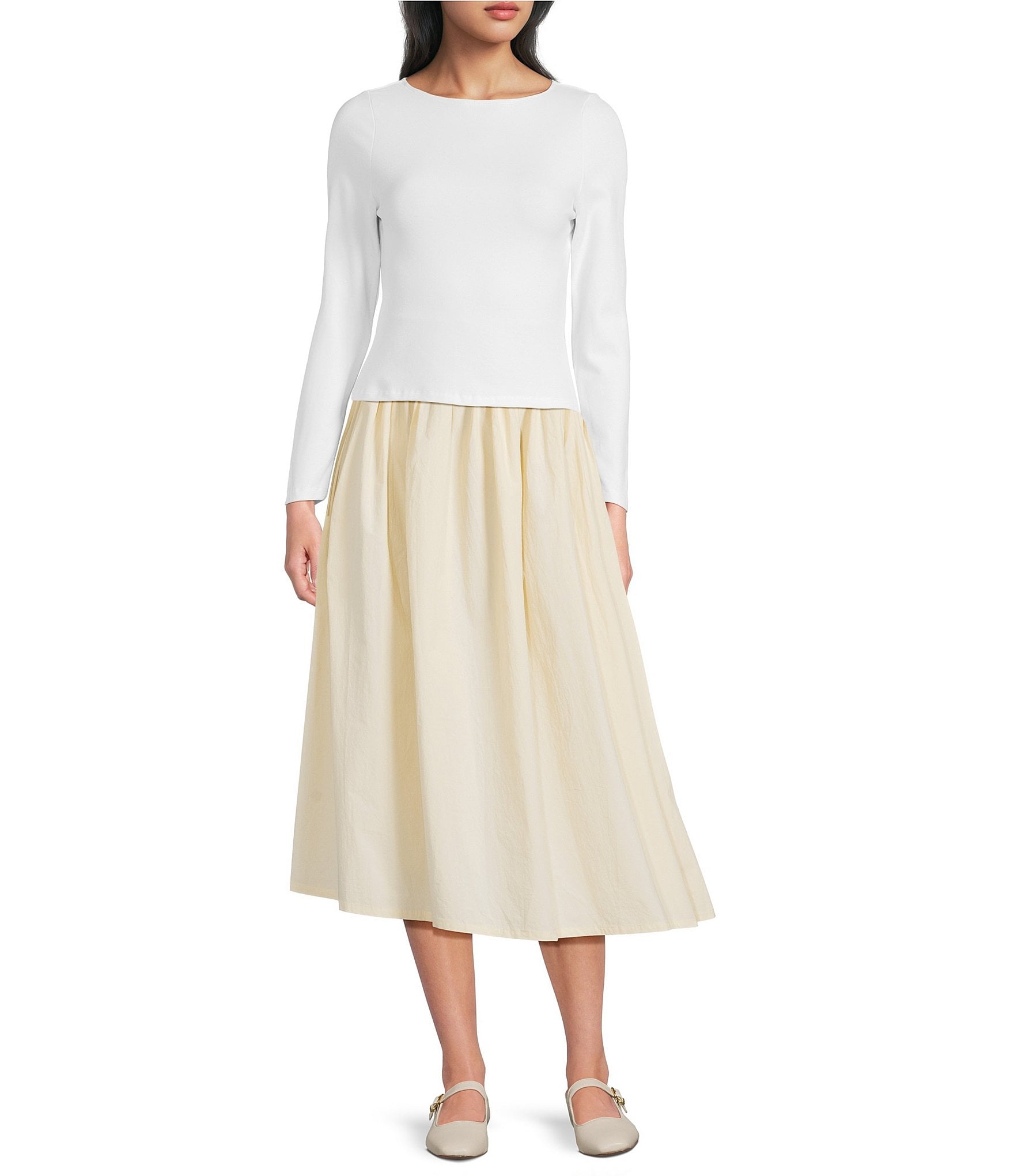 Mod Ref Pull On Poplin Maxi Skirt