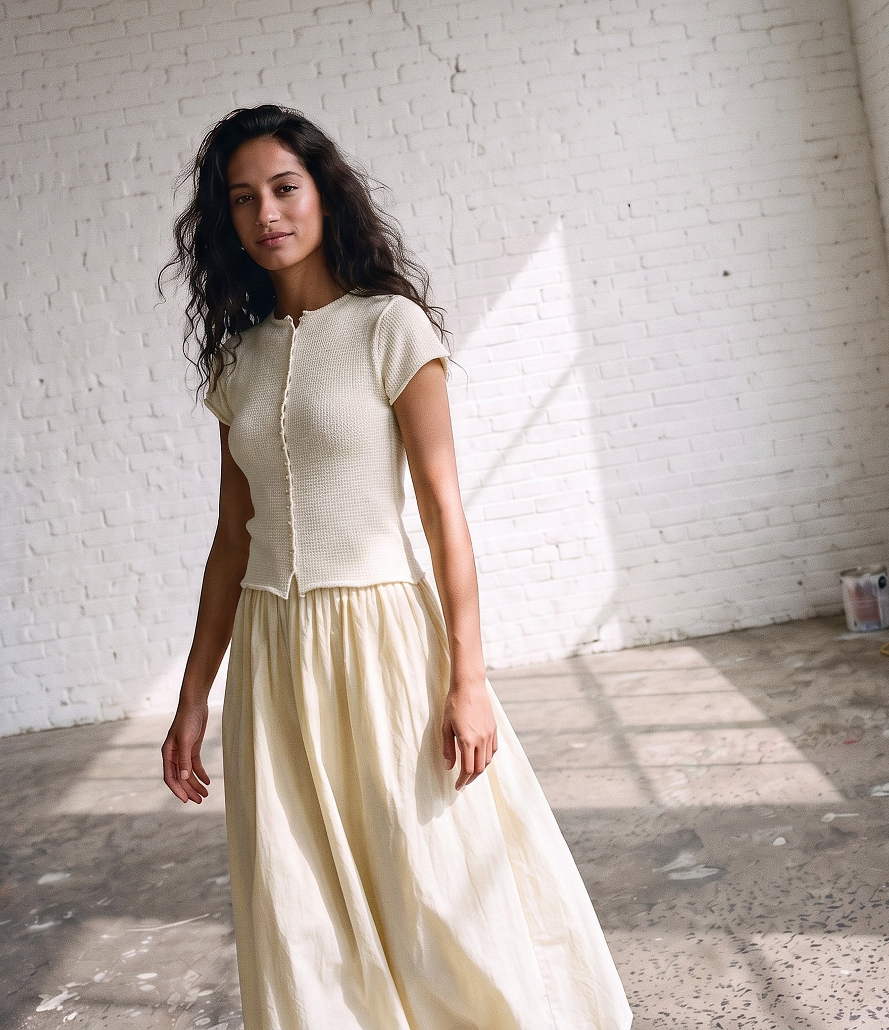 Mod Ref Pull On Poplin Midi Skirt