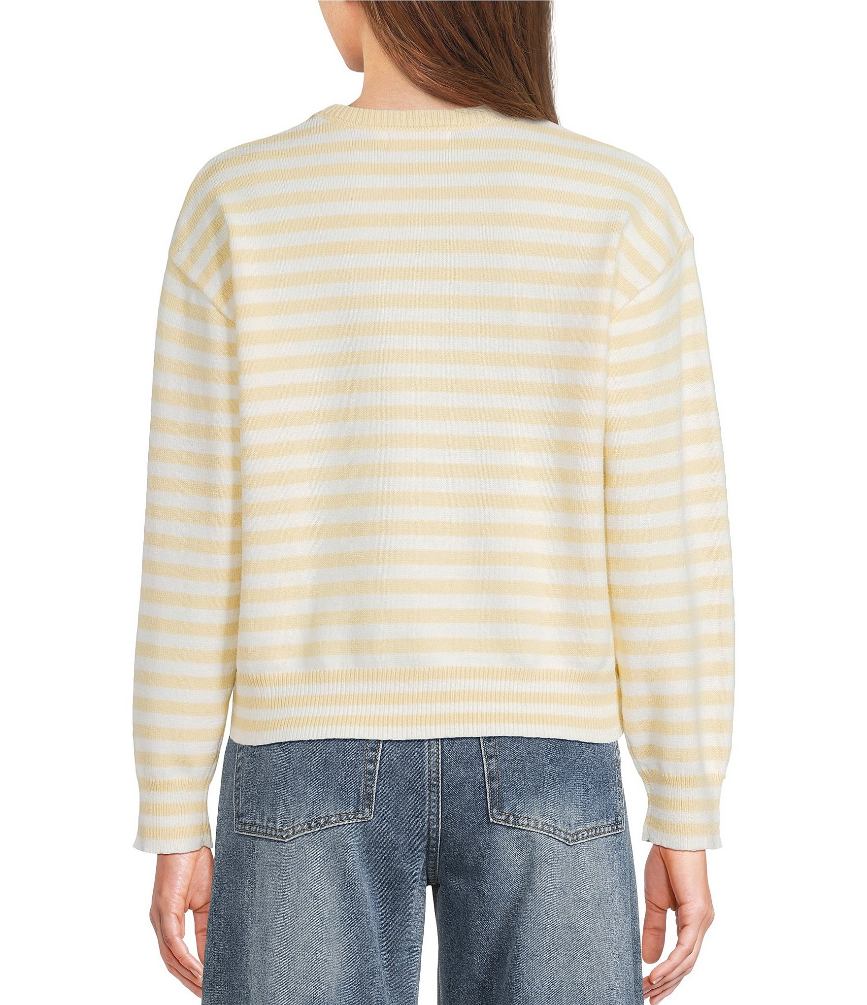 Mod Ref Stripe Long Sleeve Crew Sweater