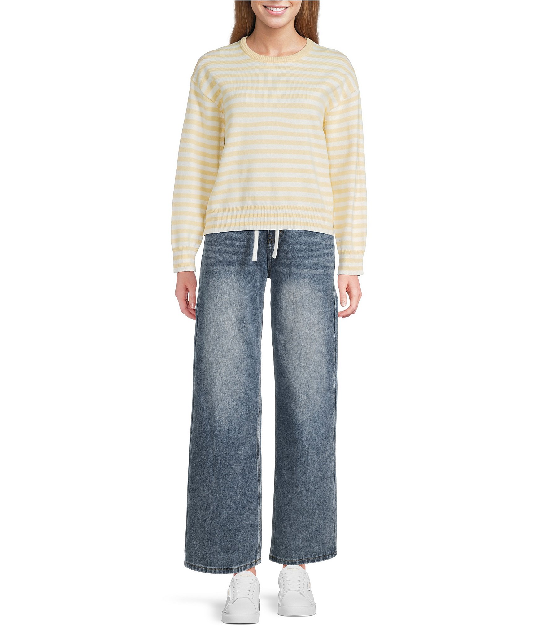 Mod Ref Stripe Long Sleeve Crew Sweater