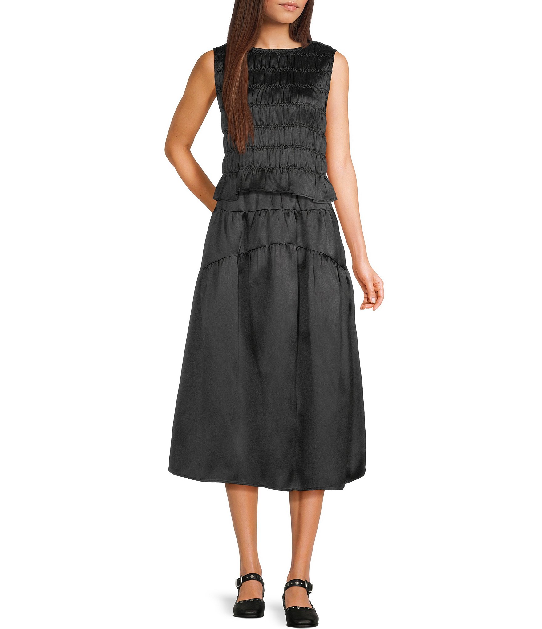 Mod Ref Taffeta Smocked Coordinating Top