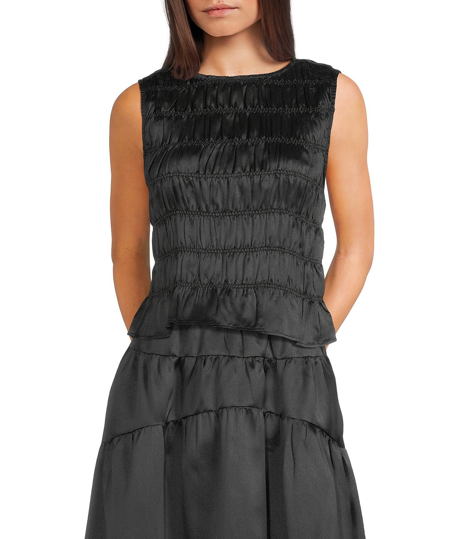 Mod Ref Taffeta Smocked Coordinating Top