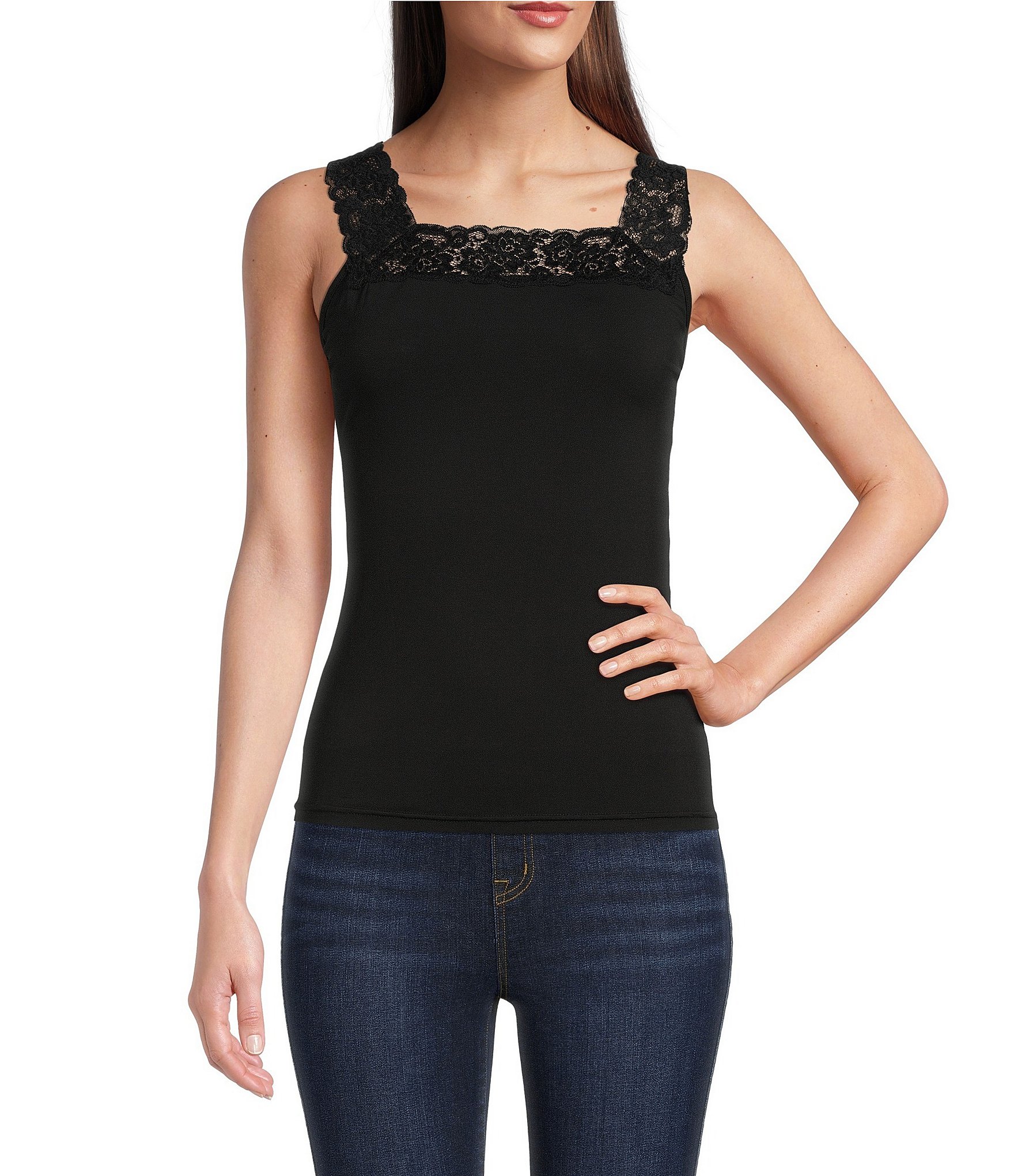 Spanx Solid Scoop Neck Smoothing Control Socialight Tank Top