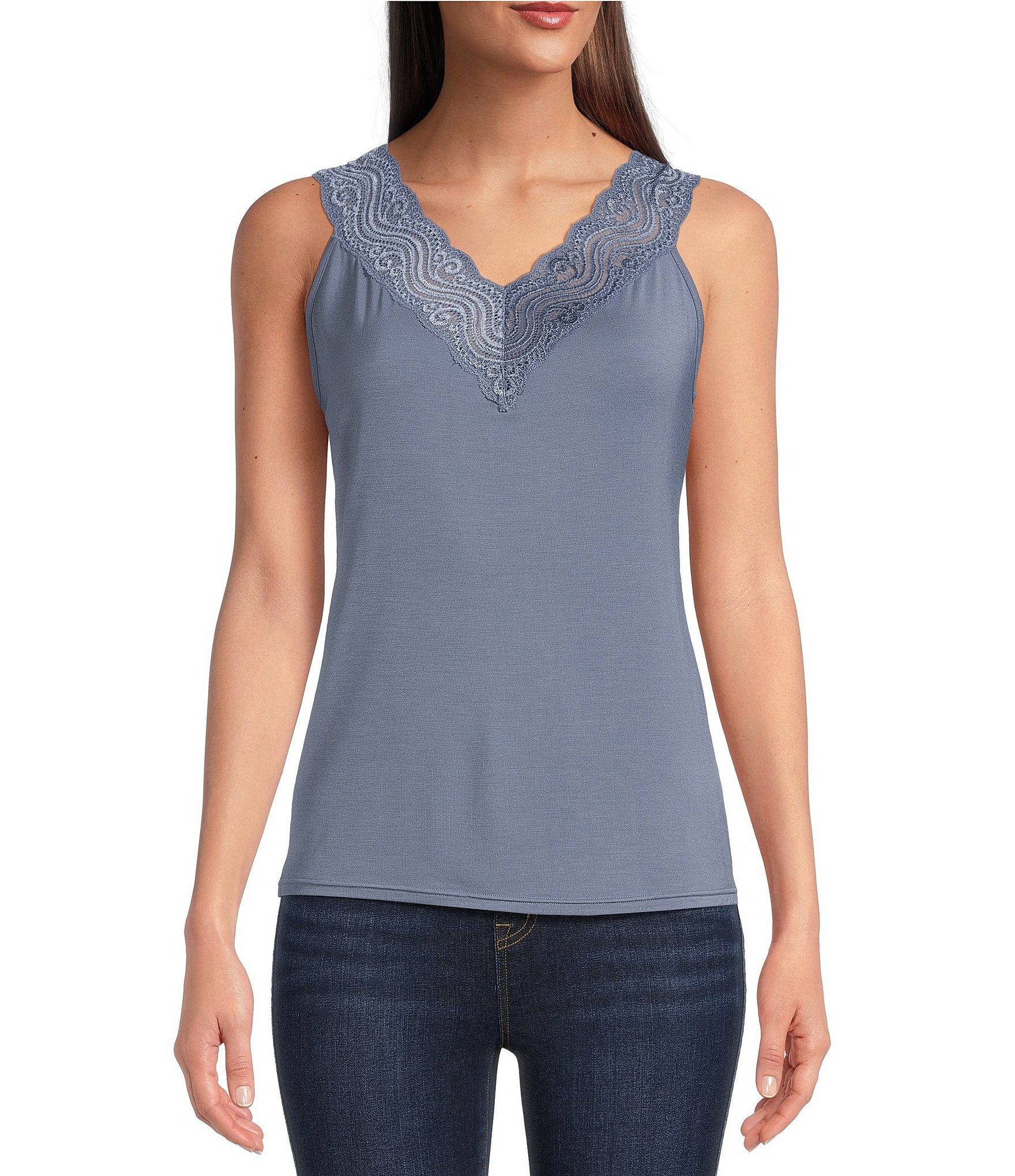 Lace Trim Thermal Camisole Top