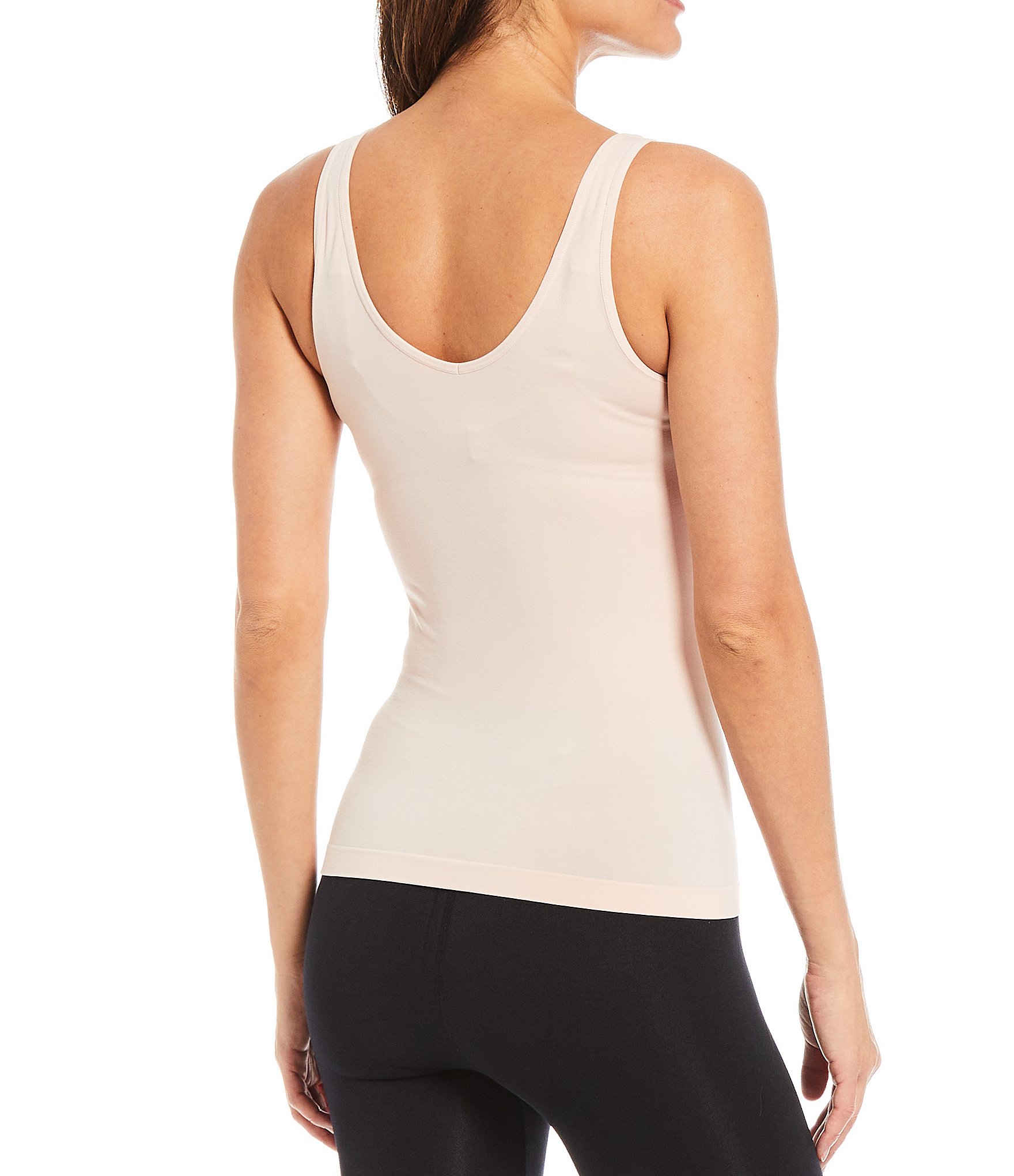 Modern Movement Solid Seamless Reversible Micro Knit Tank