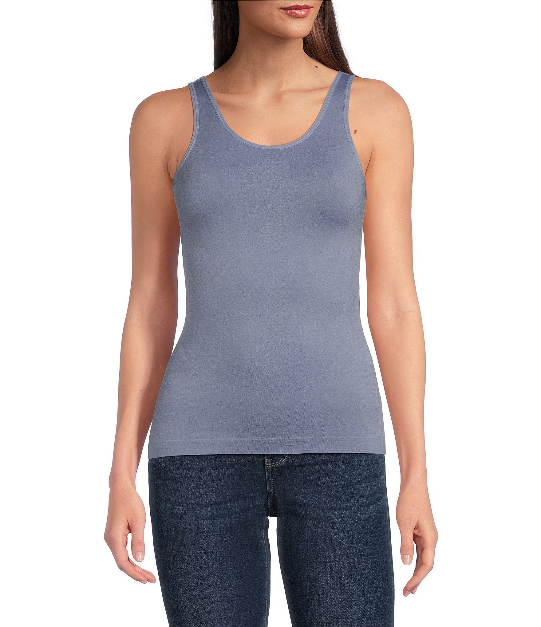 Modern Movement Solid Seamless Reversible Micro Knit Tank