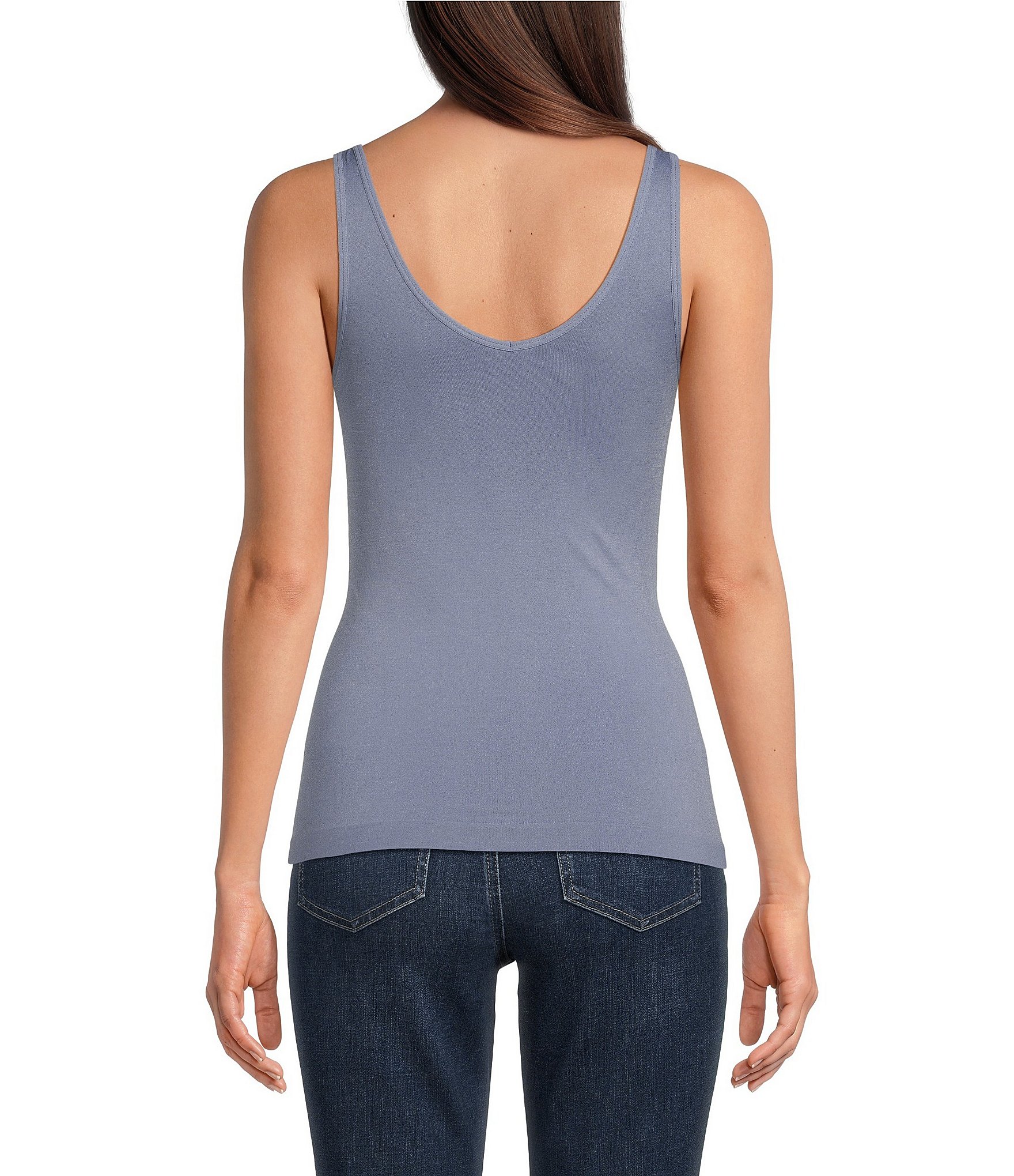 Modern Movement Solid Seamless Reversible Micro Knit Tank