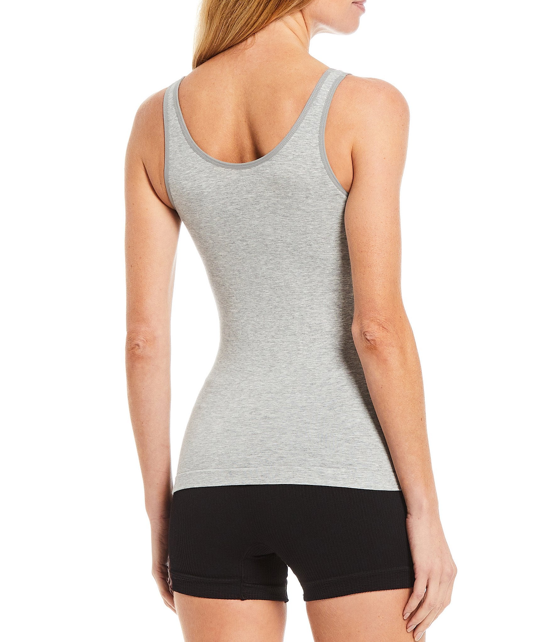 Modern Movement Solid Seamless Reversible Micro Knit Tank