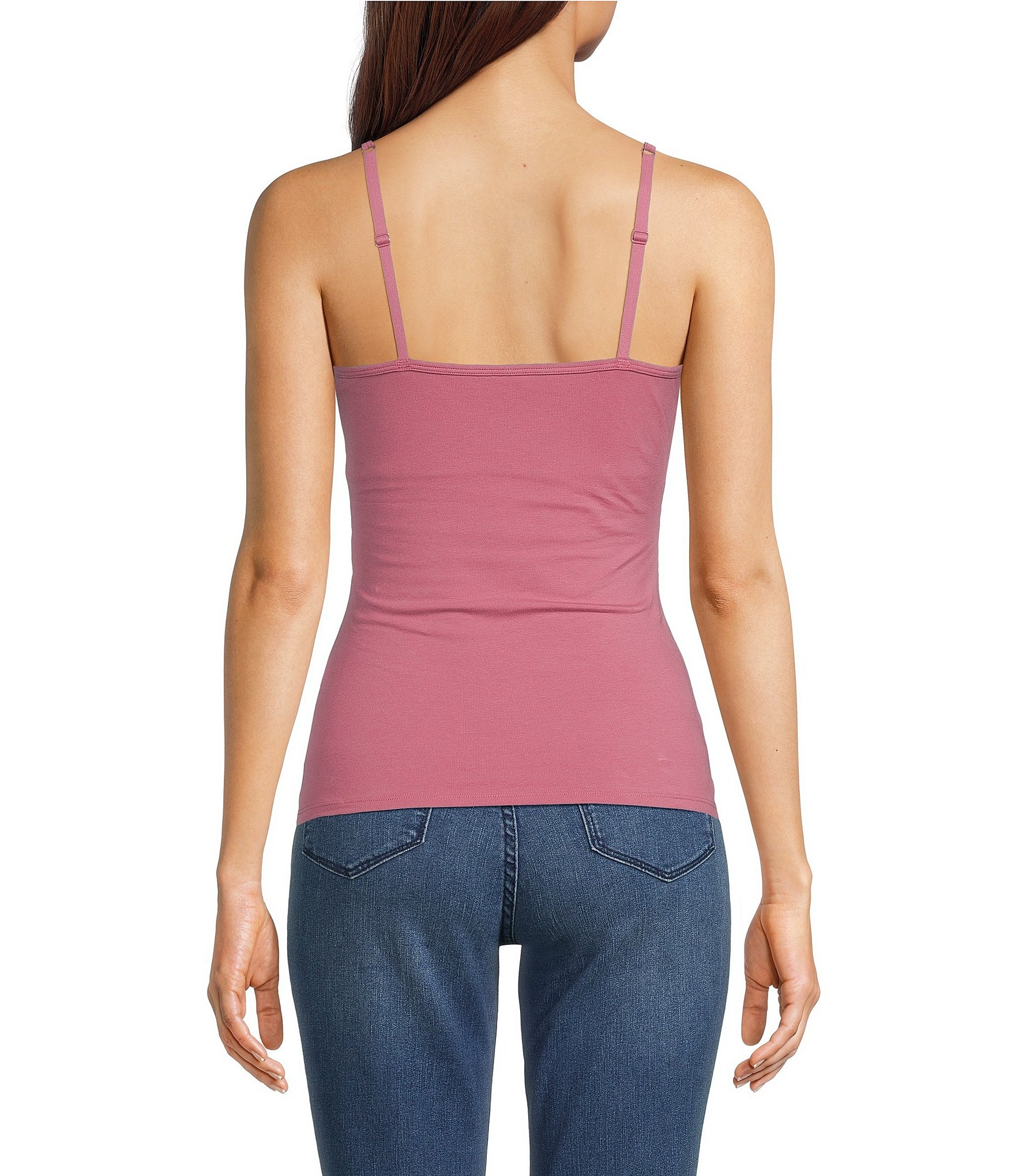 Modern Movement Step-In Sleeveless Square Neck Shelf-Bra Cami
