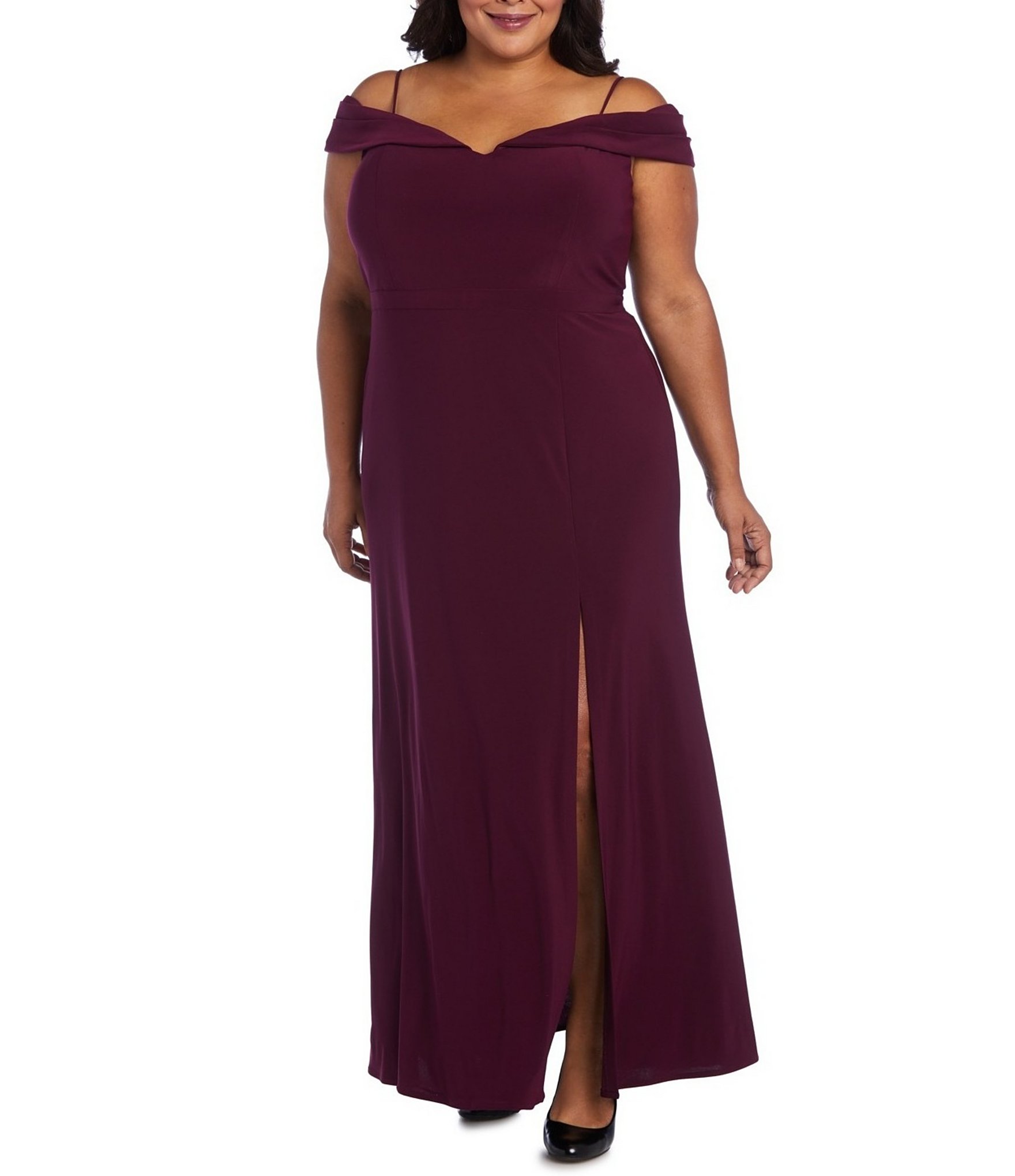 Morgan & Co. Plus Spaghetti Straps Long Dress | Dillard's