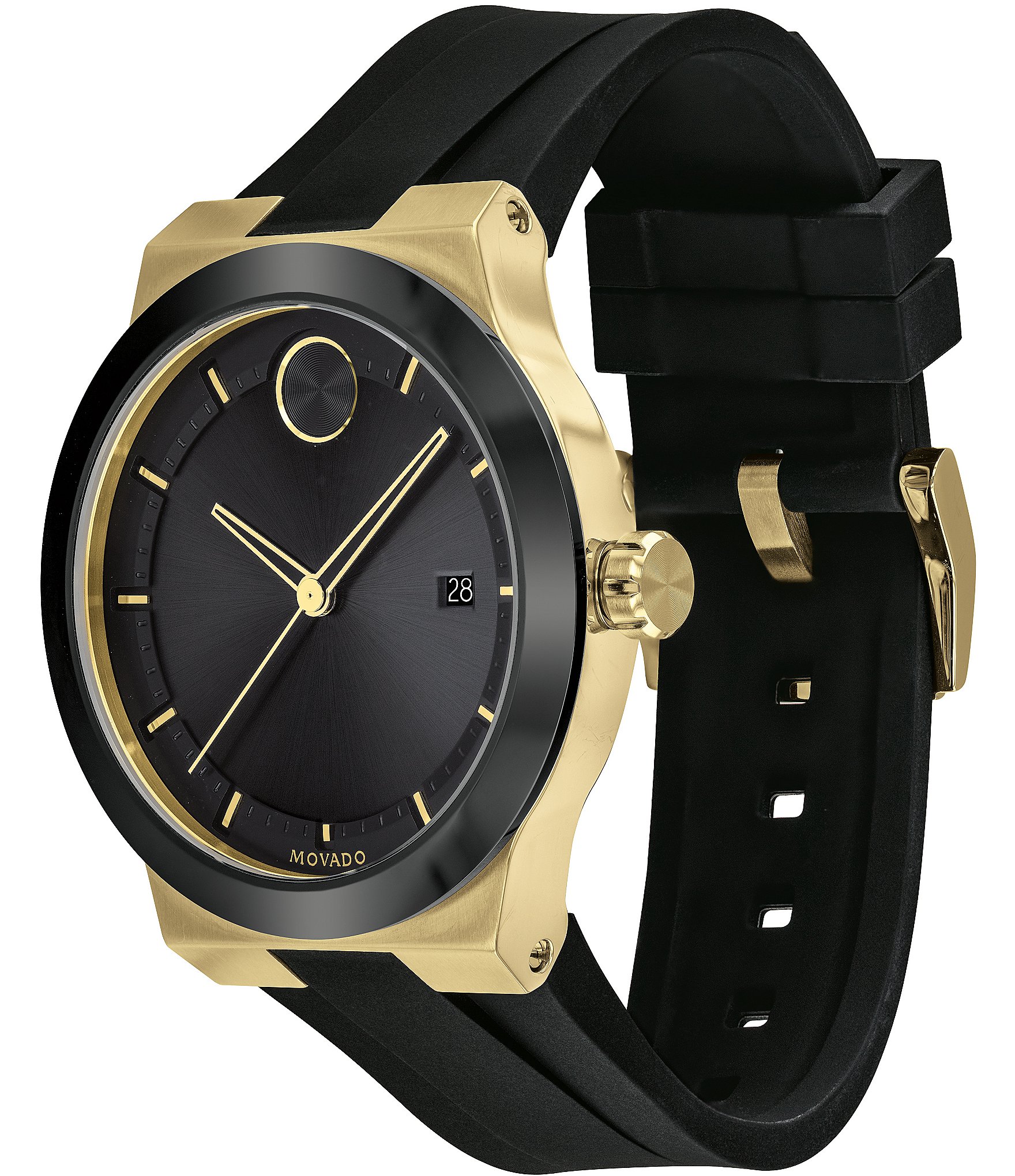 Movado Bold Men's Black Gold Swiss Quartz Fusion Watch