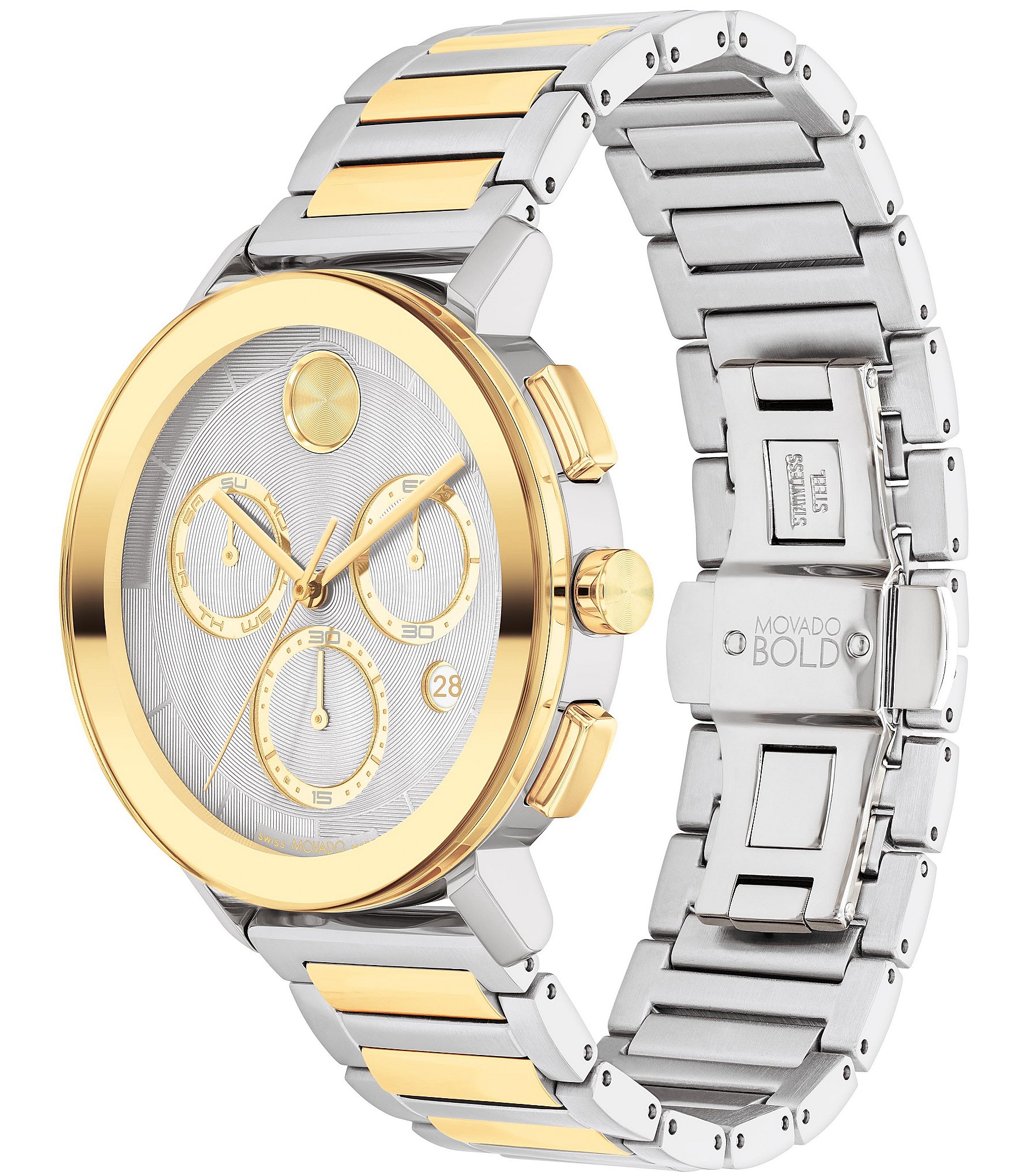 Movado Bold Men's Evolution 2.0 Quartz Chronograph Two Tone Stainless Steel Bracelet Watch