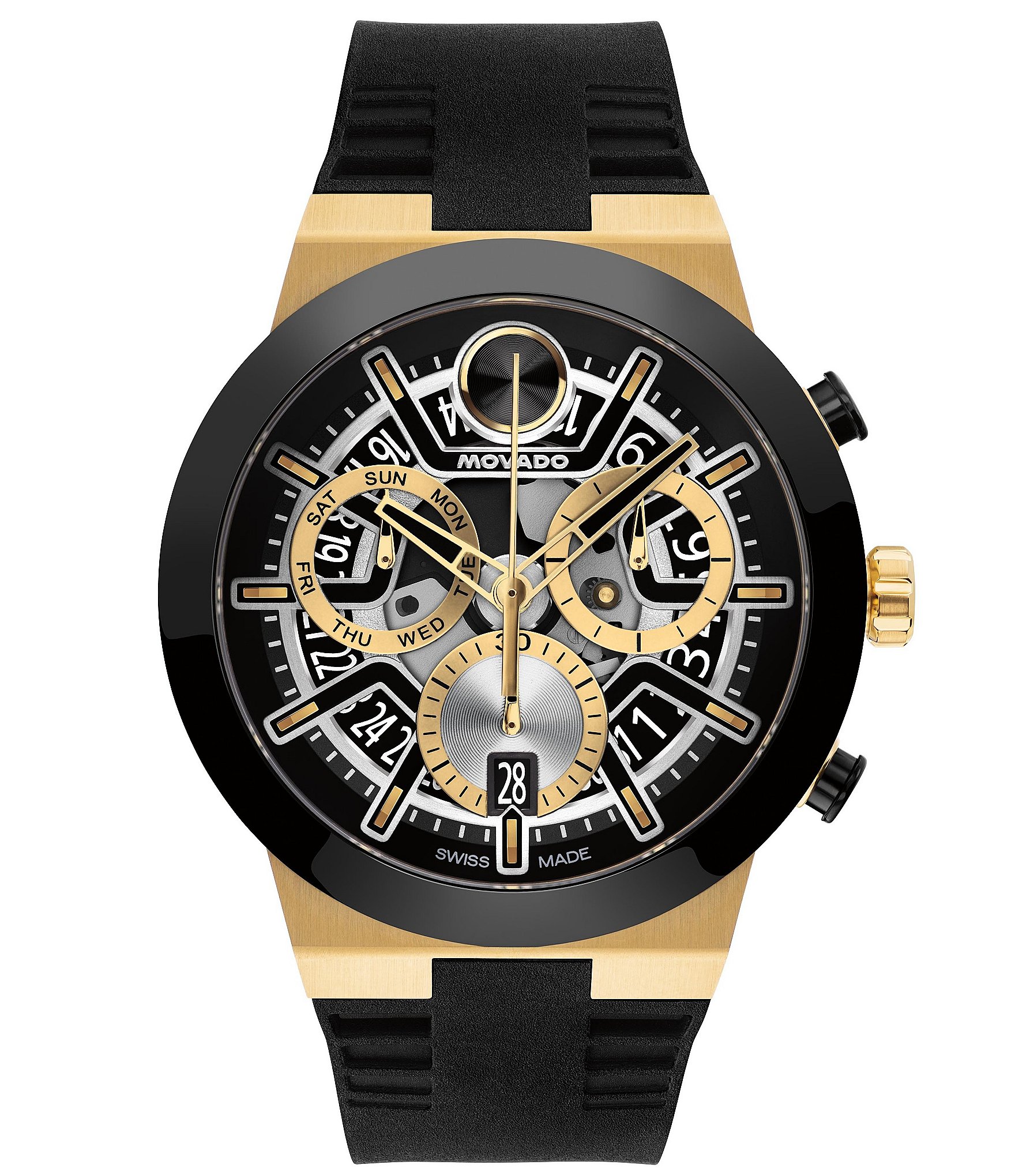 Movado Bold Men's Fusion Quartz Chronograph Silicone Strap Watch
