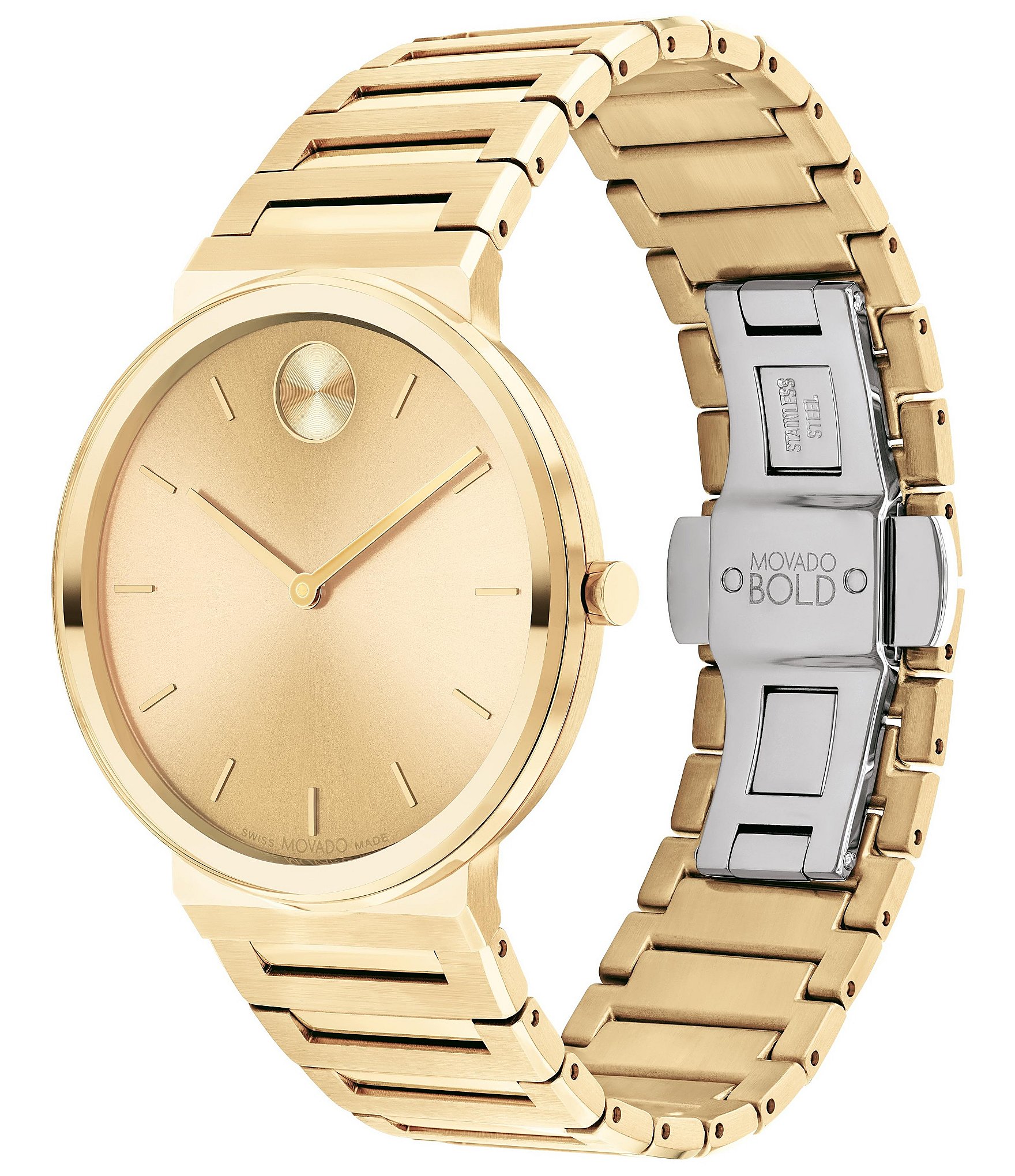 Movado Bold Men's Quartz Analog Gold Stainless Steel Bracelet Watch