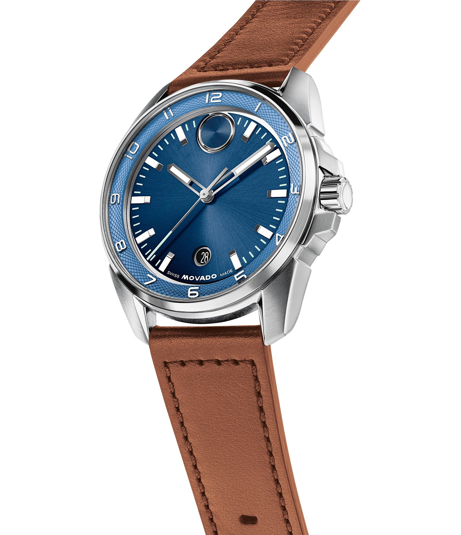 Movado Bold Men's Verso S Edition Quartz Analog Leather Strap Watch