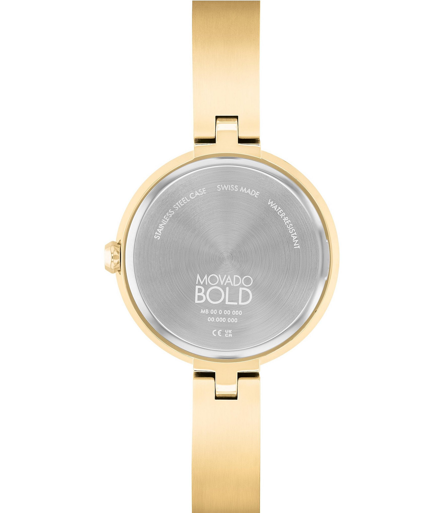 Movado Bold Women's Bangle Quartz Analog Scattered Crystal Dial Light Gold Bangle Bracelet Watch