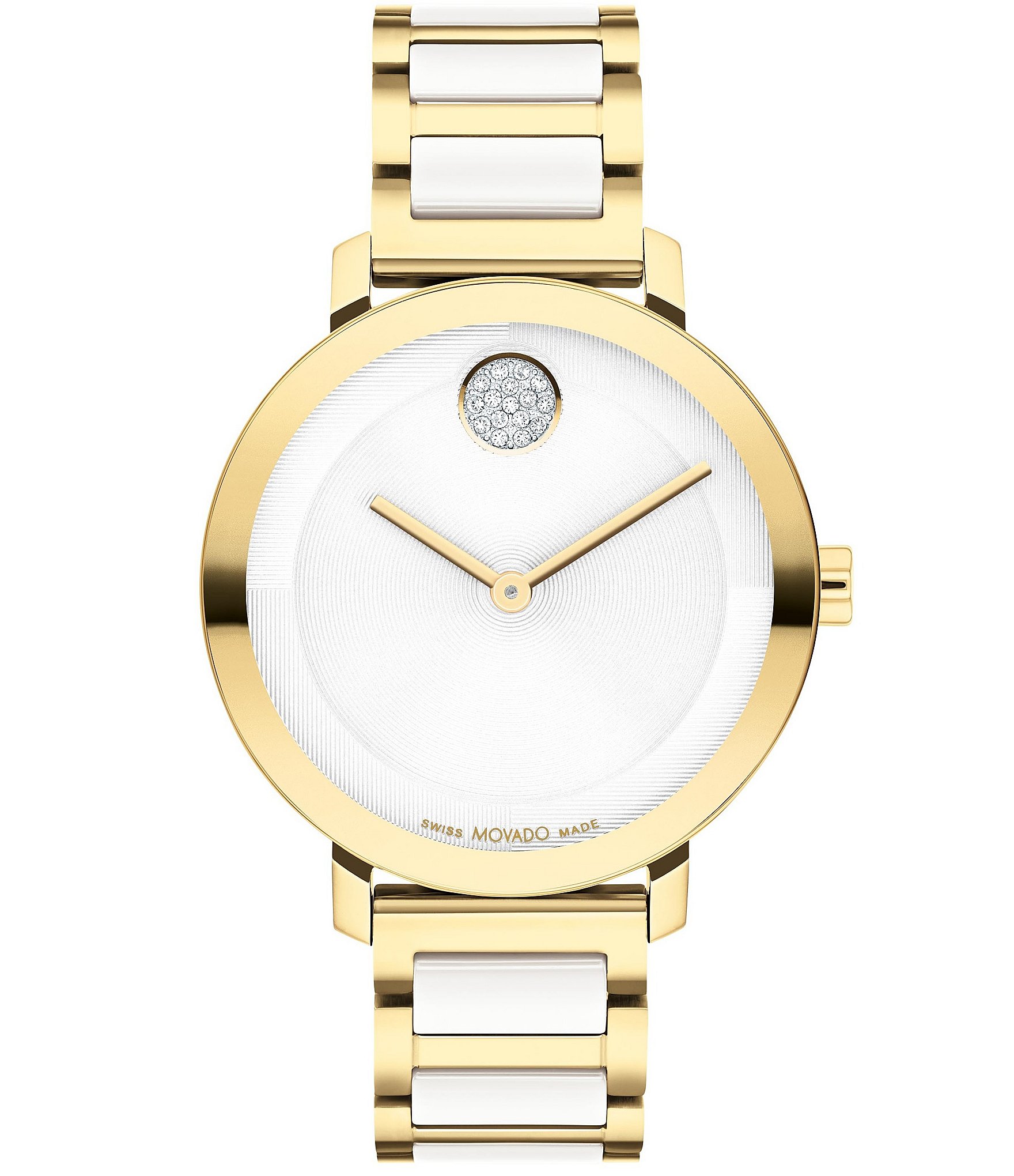 Movado Bold Women's Evolution 2.0 Quartz Analog Two Tone Stainless Steel and Ceramic Bracelet Watch