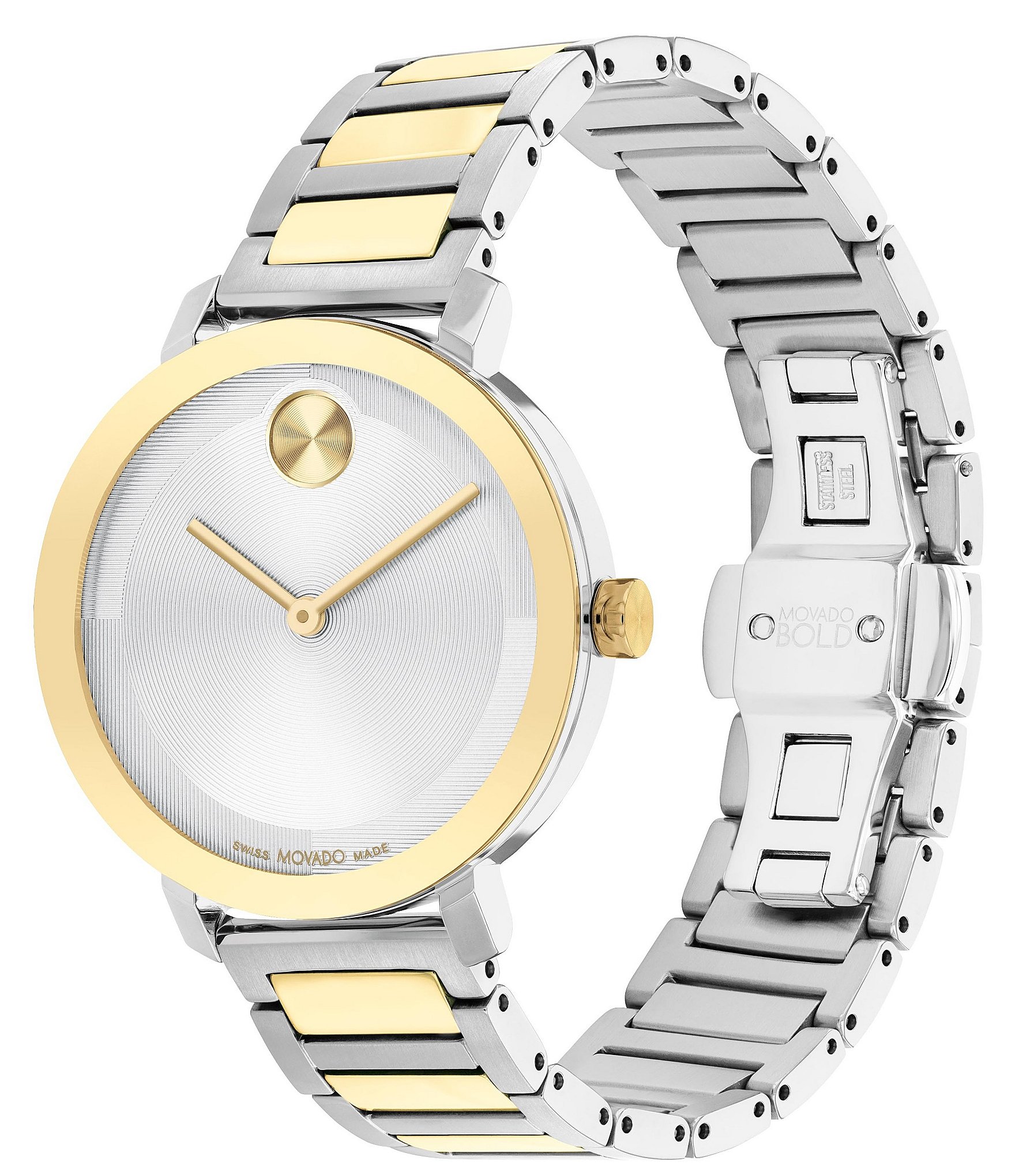 Movado Bold Women's Evolution 2.0 Quartz Analog Two Tone Stainless Steel Bracelet Watch