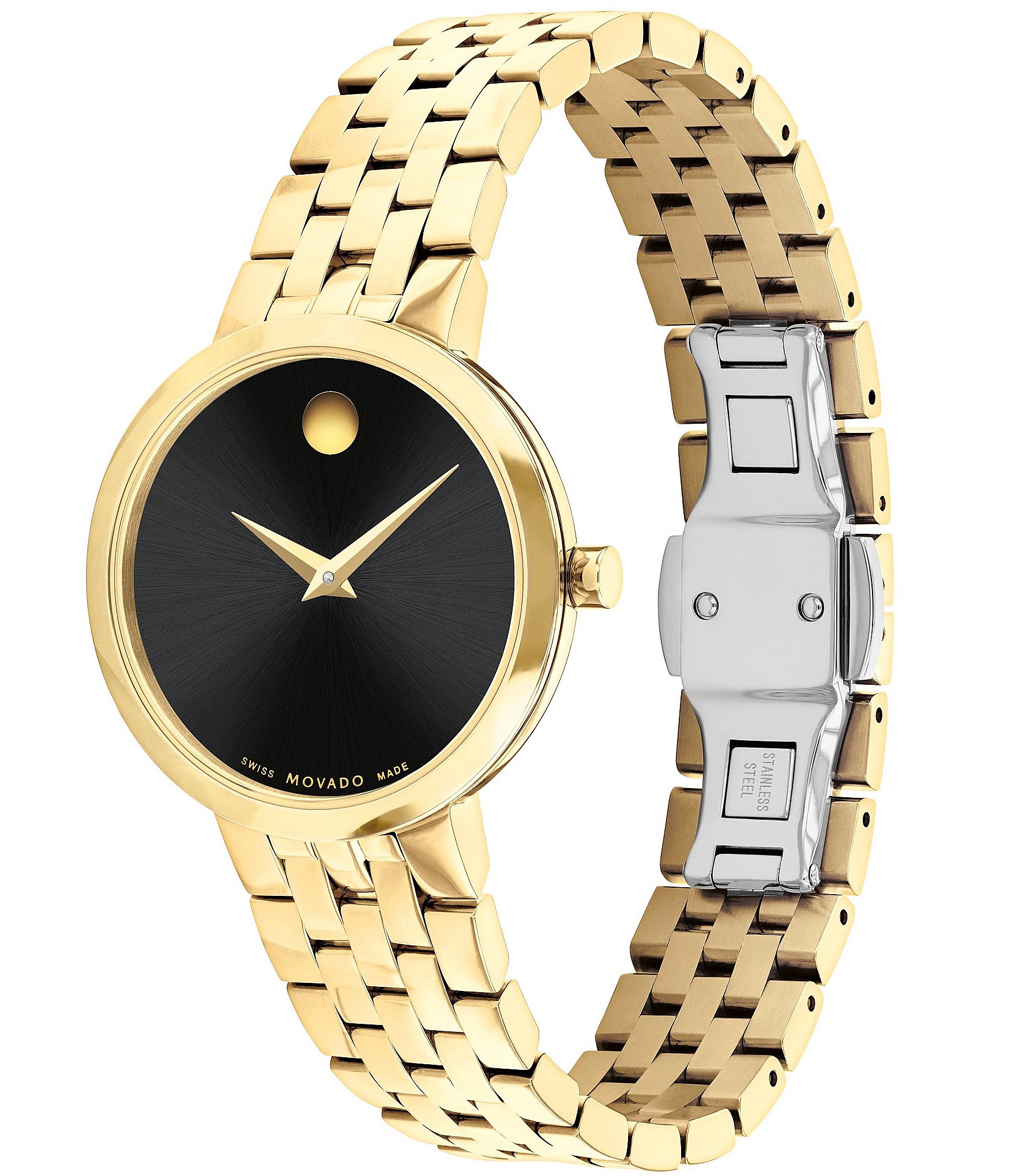 Movado Bold Women's Museum Classic Quartz Analog Gold Tone Stainless Steel Bracelet Watch