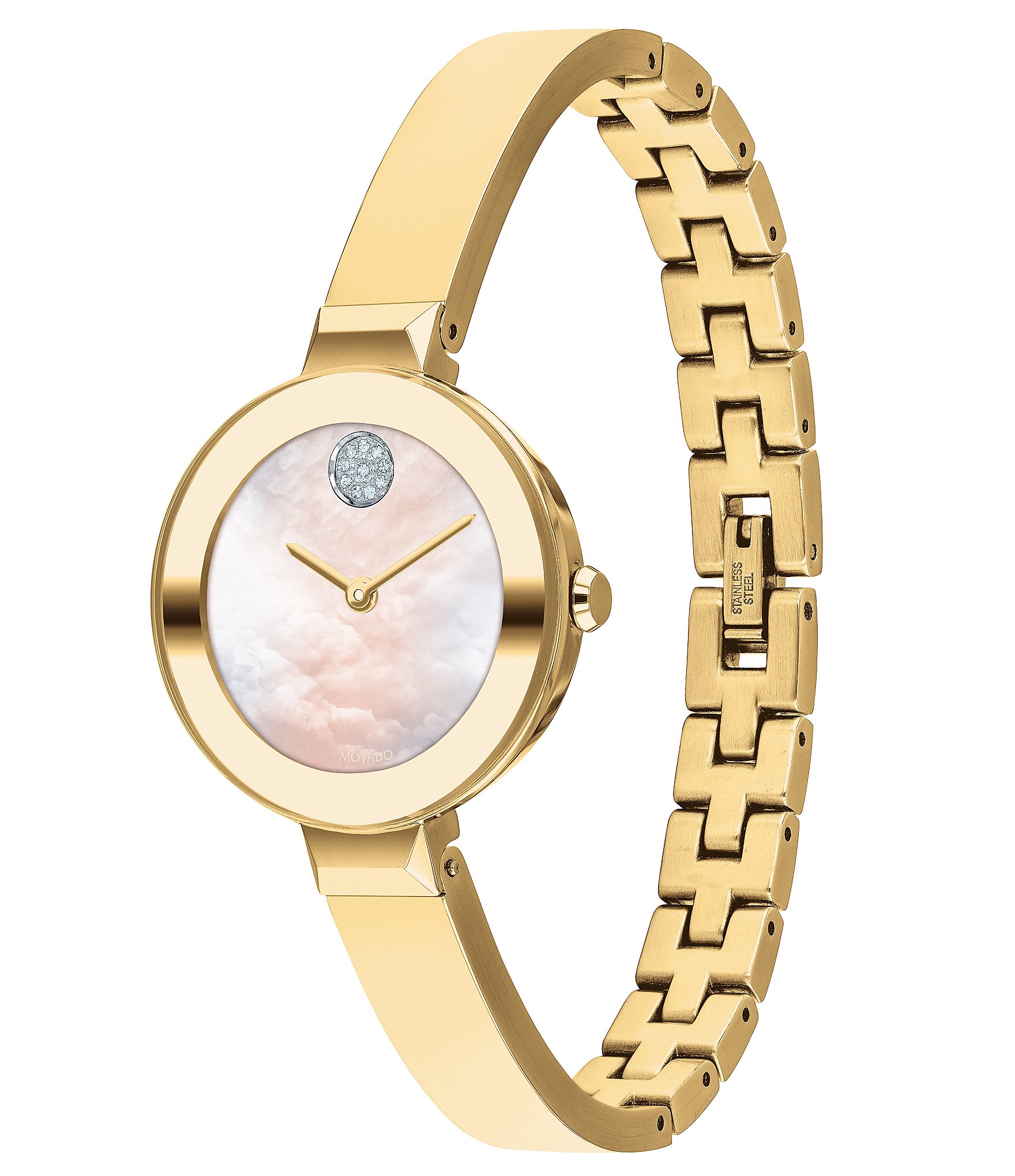 Movado Bold Women's Swiss Quartz Gold Bangle Bracelet Watch