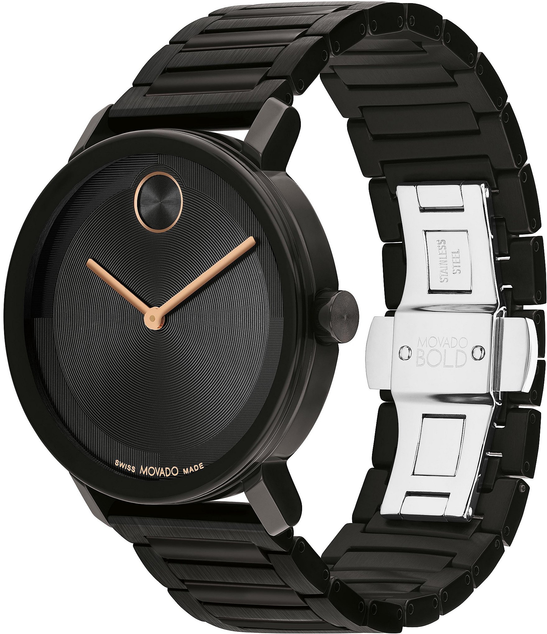 Movado Men's Bold Evolution 2.0 Quartz Analog Black Stainless Steel Bracelet Watch