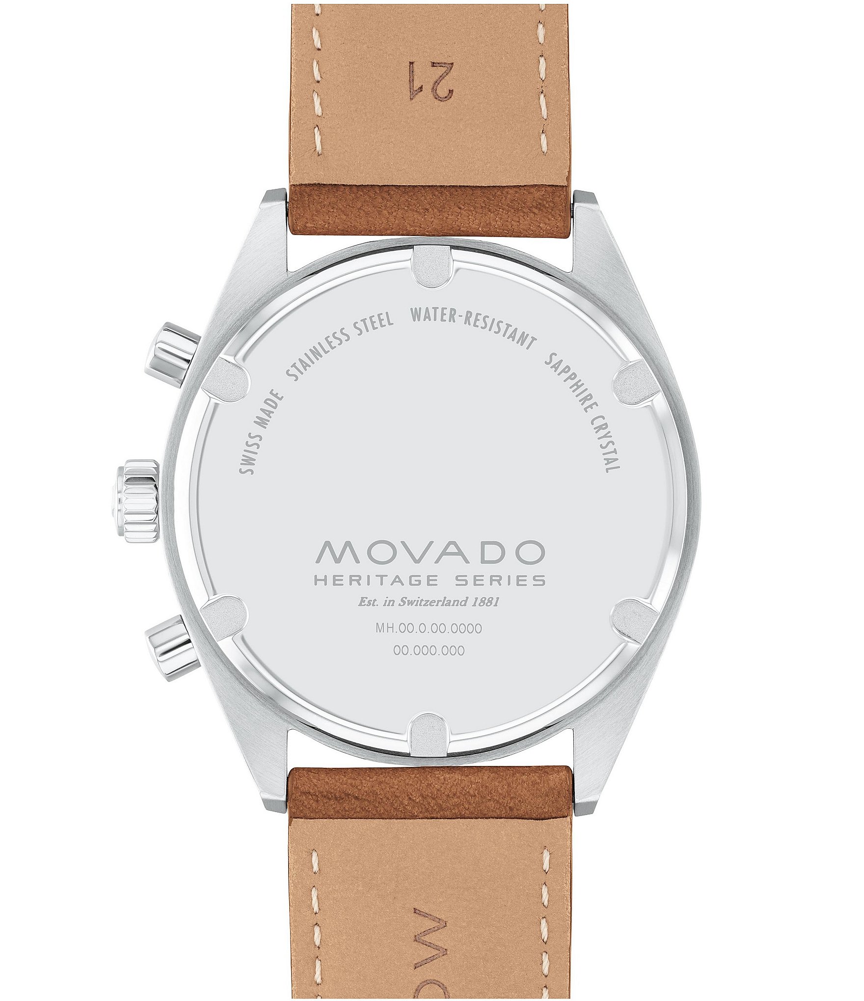 Movado Men's Datron Quartz Chronograph Cognac Leather Strap Watch