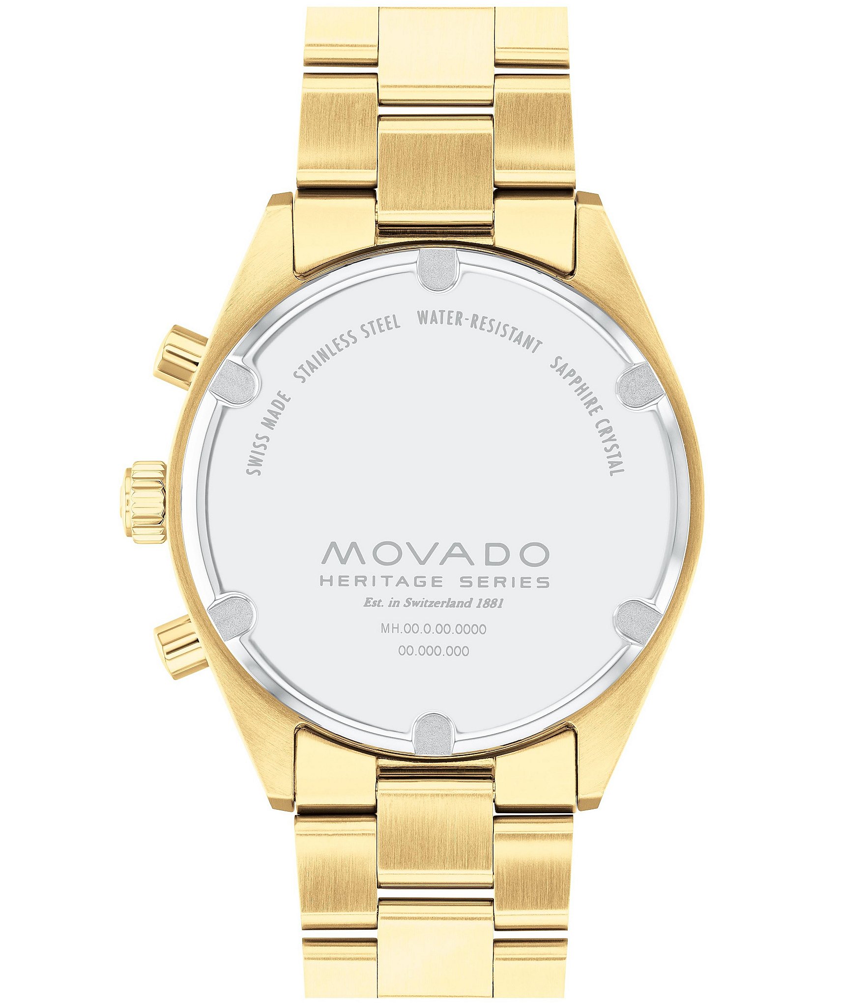 Movado Men's Datron Quartz Chronograph Gold Tone Stainless Steel Bracelet Watch