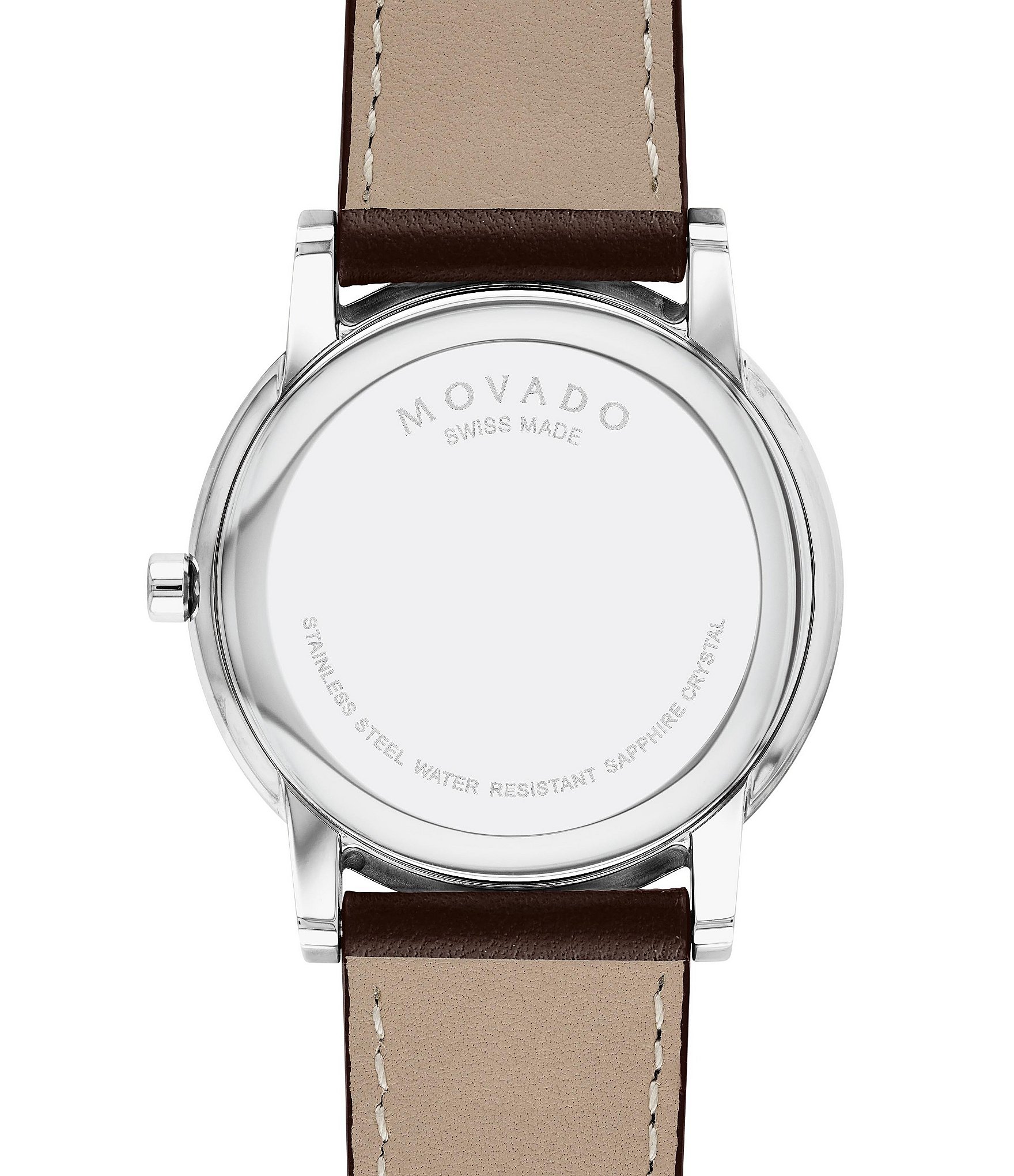 Movado Men's Museum Classic Quartz Analog Two-Tone Brown Leather Strap Watch