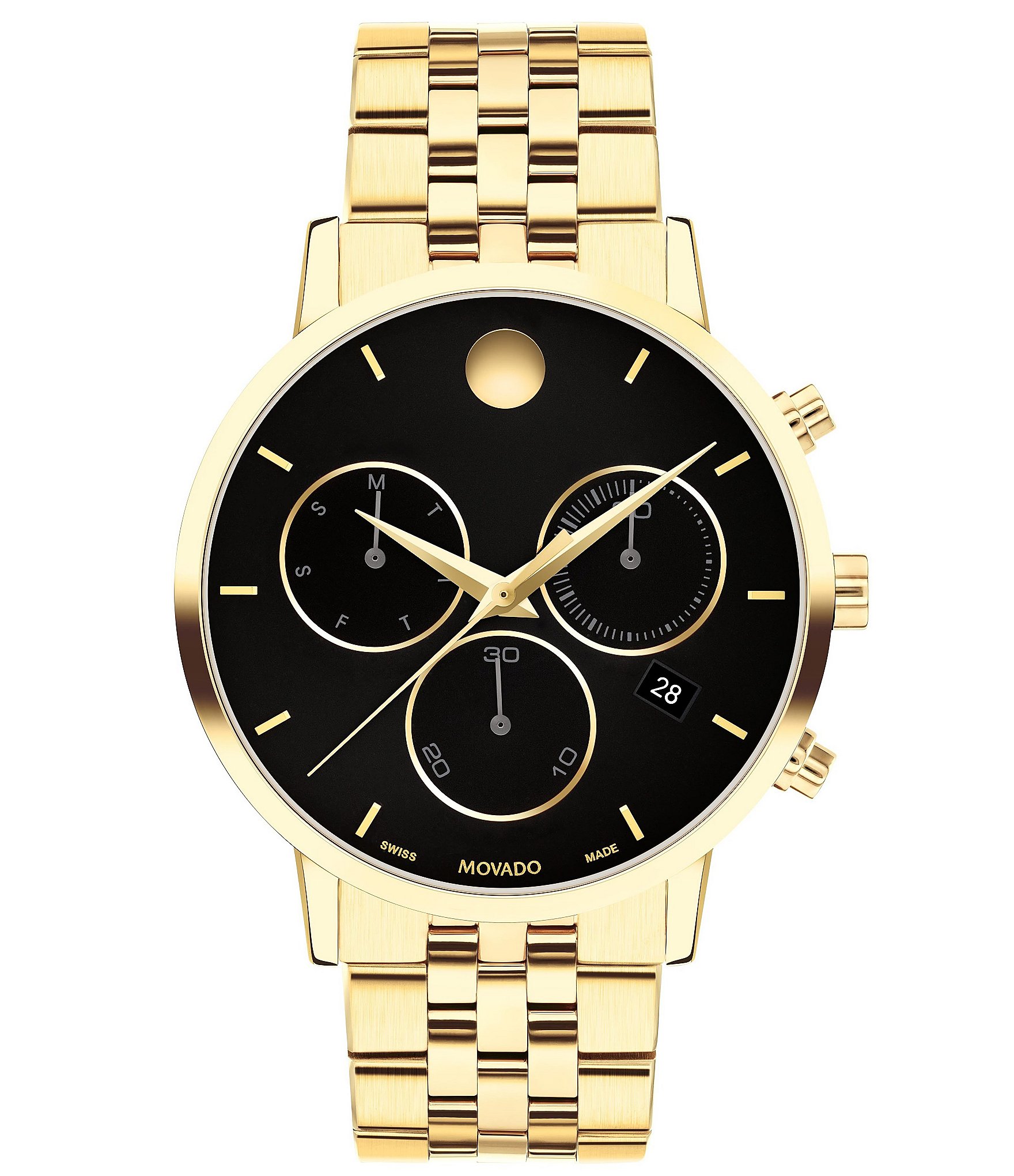 Movado Men's Museum Classic Quartz Chronograph Gold Stainless Steel Bracelet Watch