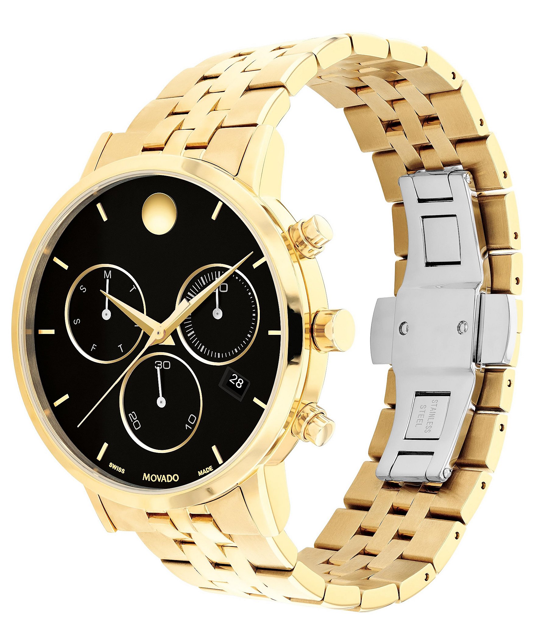 Movado Men's Museum Classic Quartz Chronograph Gold Stainless Steel Bracelet Watch